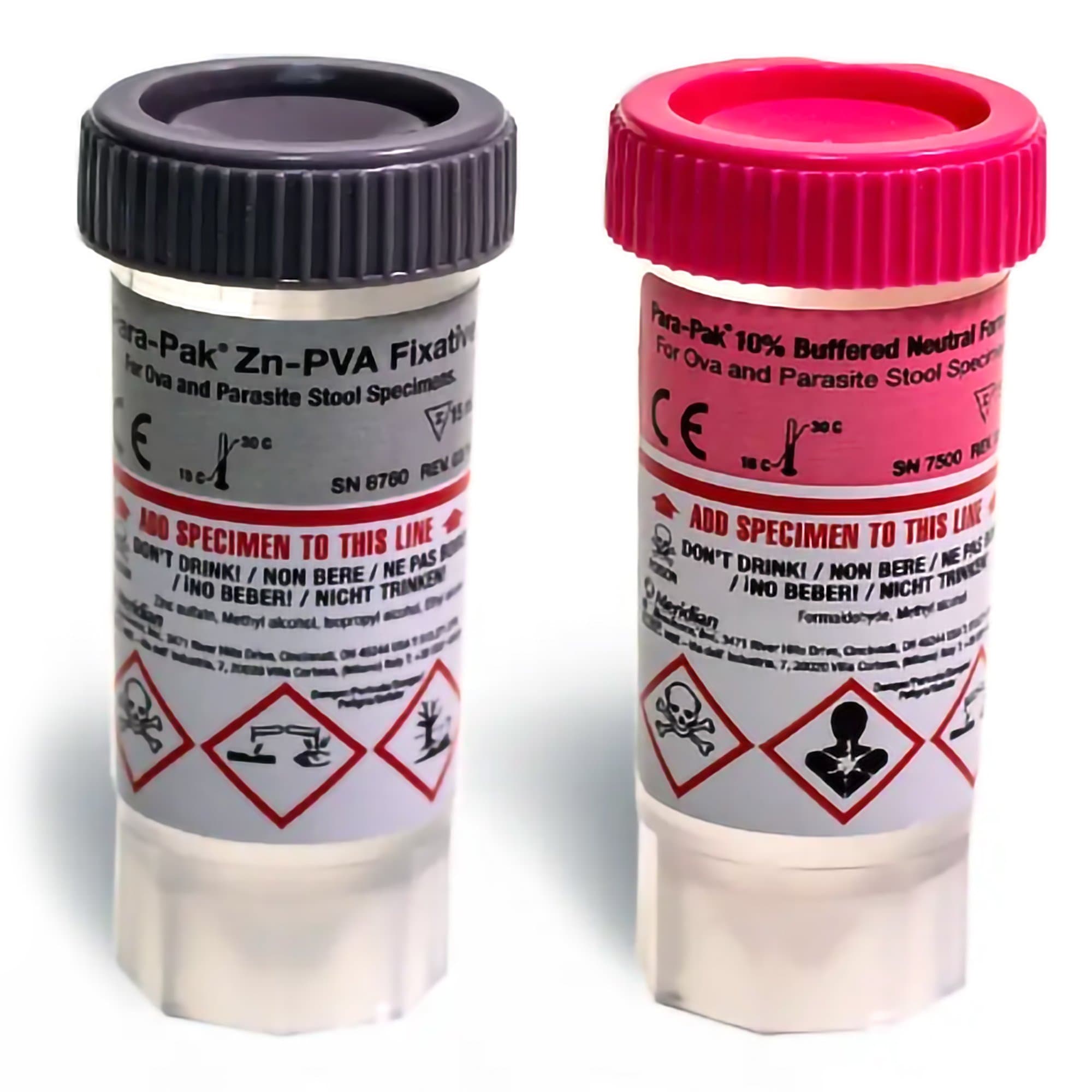 Para-Pak 2-Vial Specimen Collection and Transport Kit for Stool Sample, 15 mL - Box of 10 - Image 1