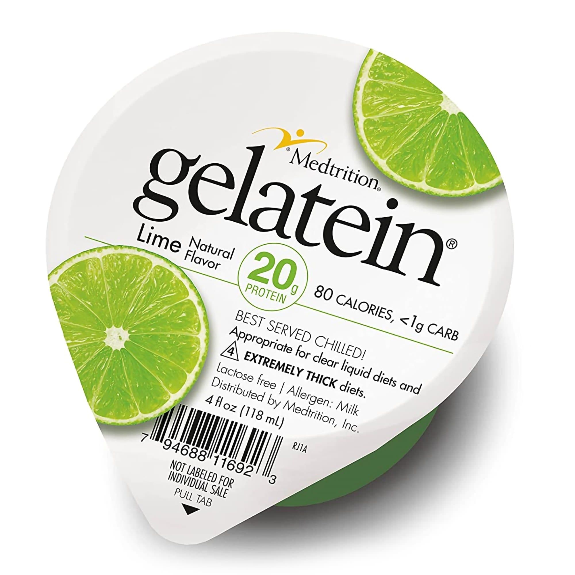 Gelatein 20 Sugar-Free Oral Nutrition Supplement, Lime Flavor, 4 oz - Each - Image 1