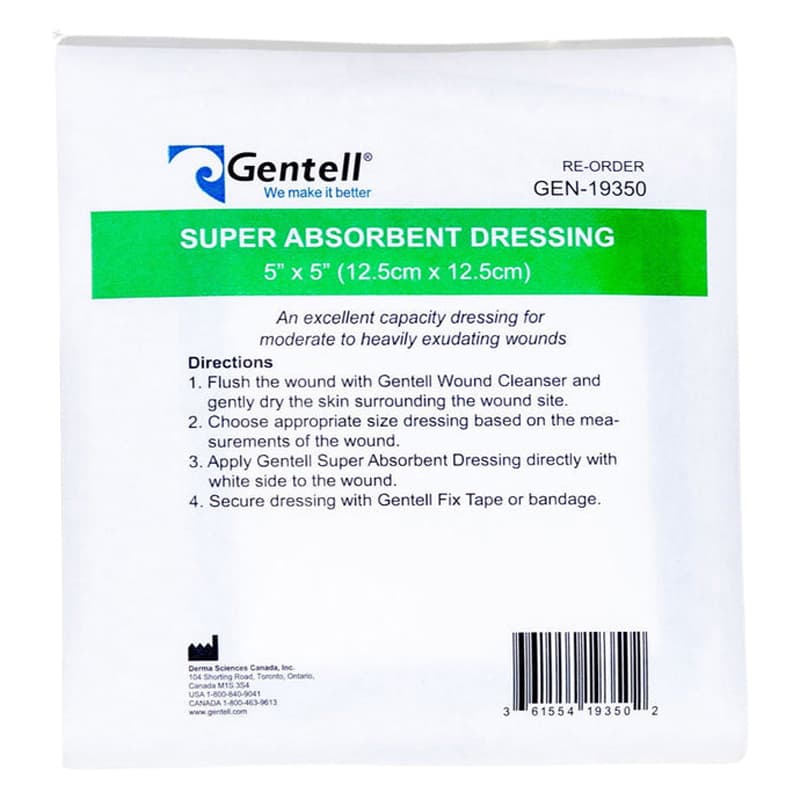 Gentell Super Absorbent Non-Adherent Dressing, 5 x 5 Inch - Box of 50 - Image 1