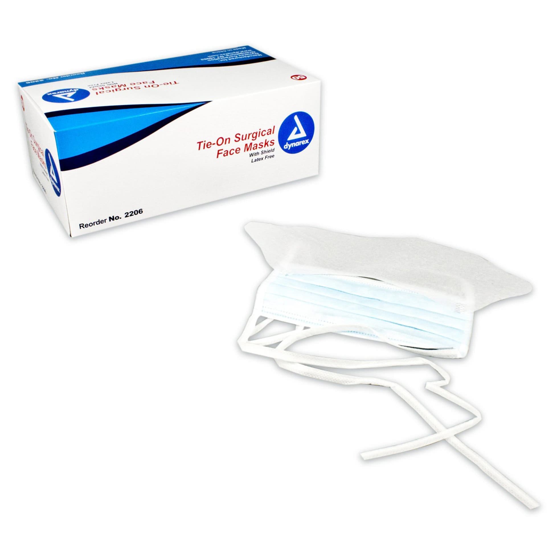 Dynarex ASTM Level 1 Surgical Mask with Eye Shield, White - Case of 200 - Image 1