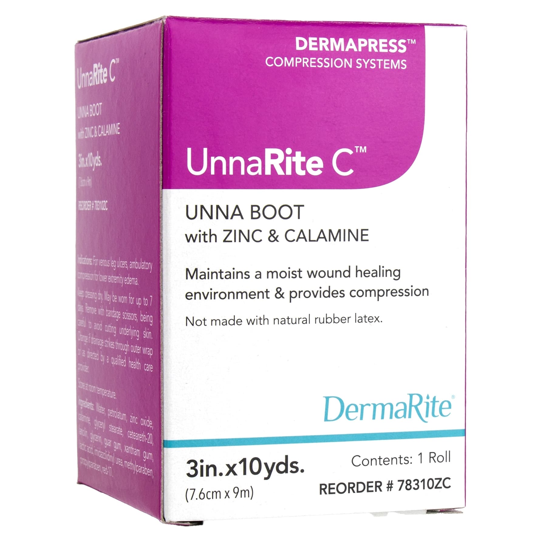 UnnaRite C Zinc Oxide and Calamine Unna Boot Dressing, 3 Inch x 10 Yard - Each - Image 1