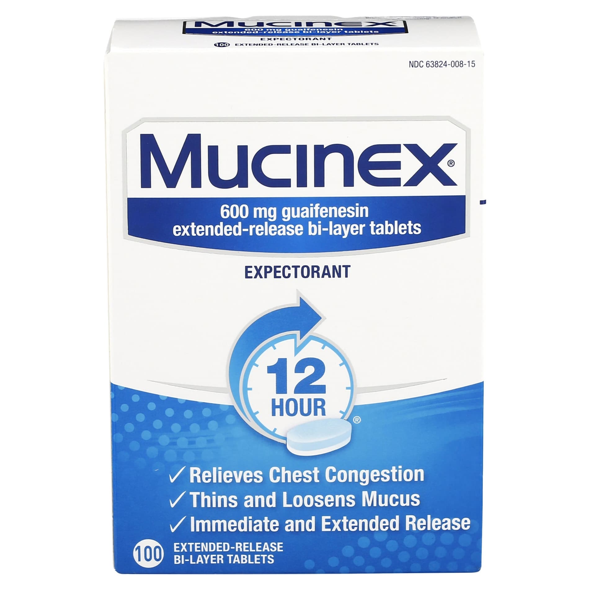 Mucinex Cold And Cough Relief Extended Release Tablet, Unflavored - Image 2
