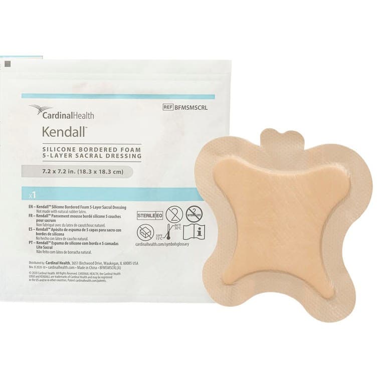 Cardinal Health Kendall Silicone Bordered Foam Dressing, 7.2 x 7.2 Inch - Image 1