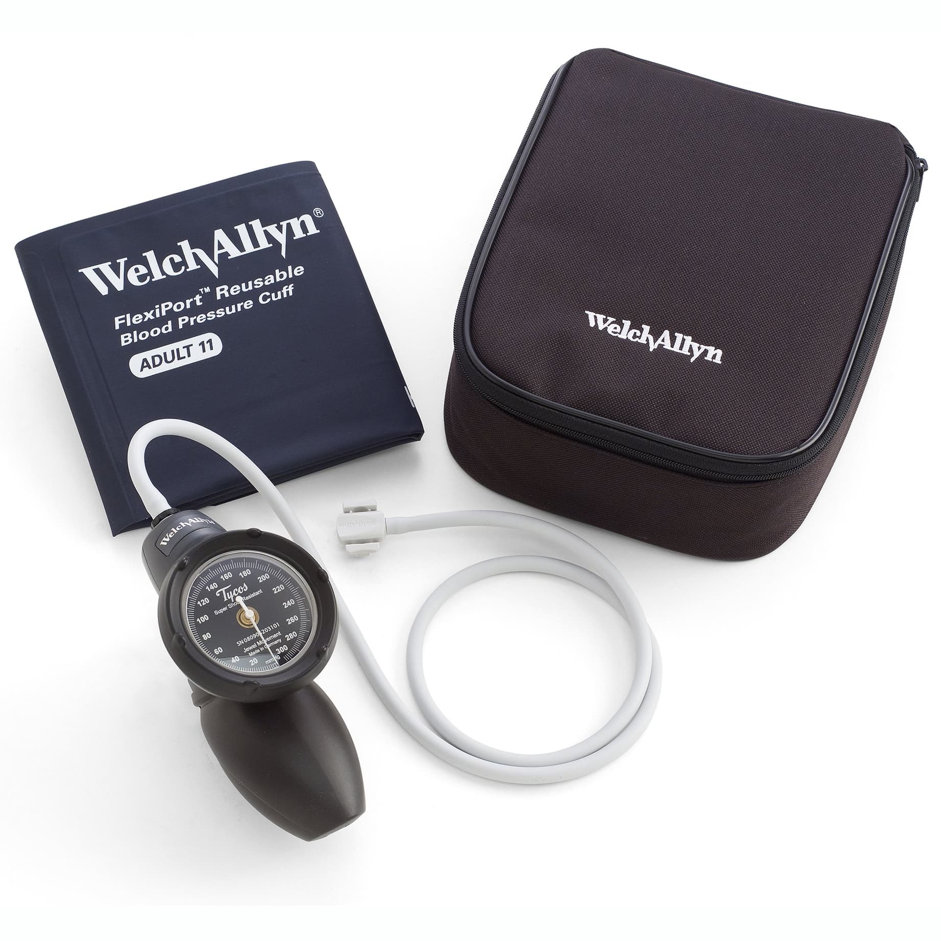 Welch Allyn Platinum Series DS58 Aneroid Sphygmomanometer, Adult Nylon Cuff 23–40 cm, Palm Style - Image 1