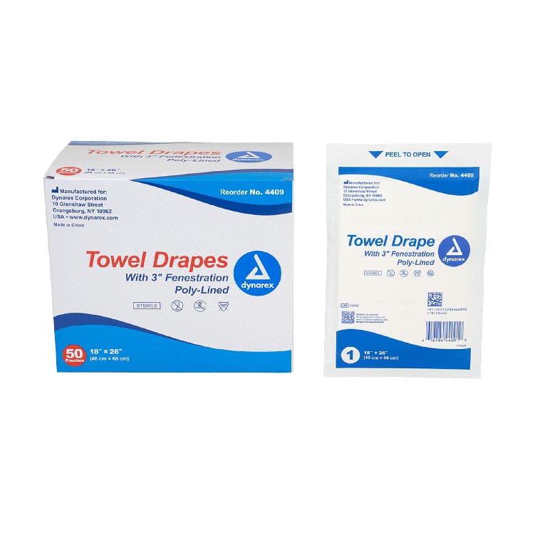 Dynarex Disposable Towel Drapes Fenestrated, Sterile - Case of 300 - Image 1
