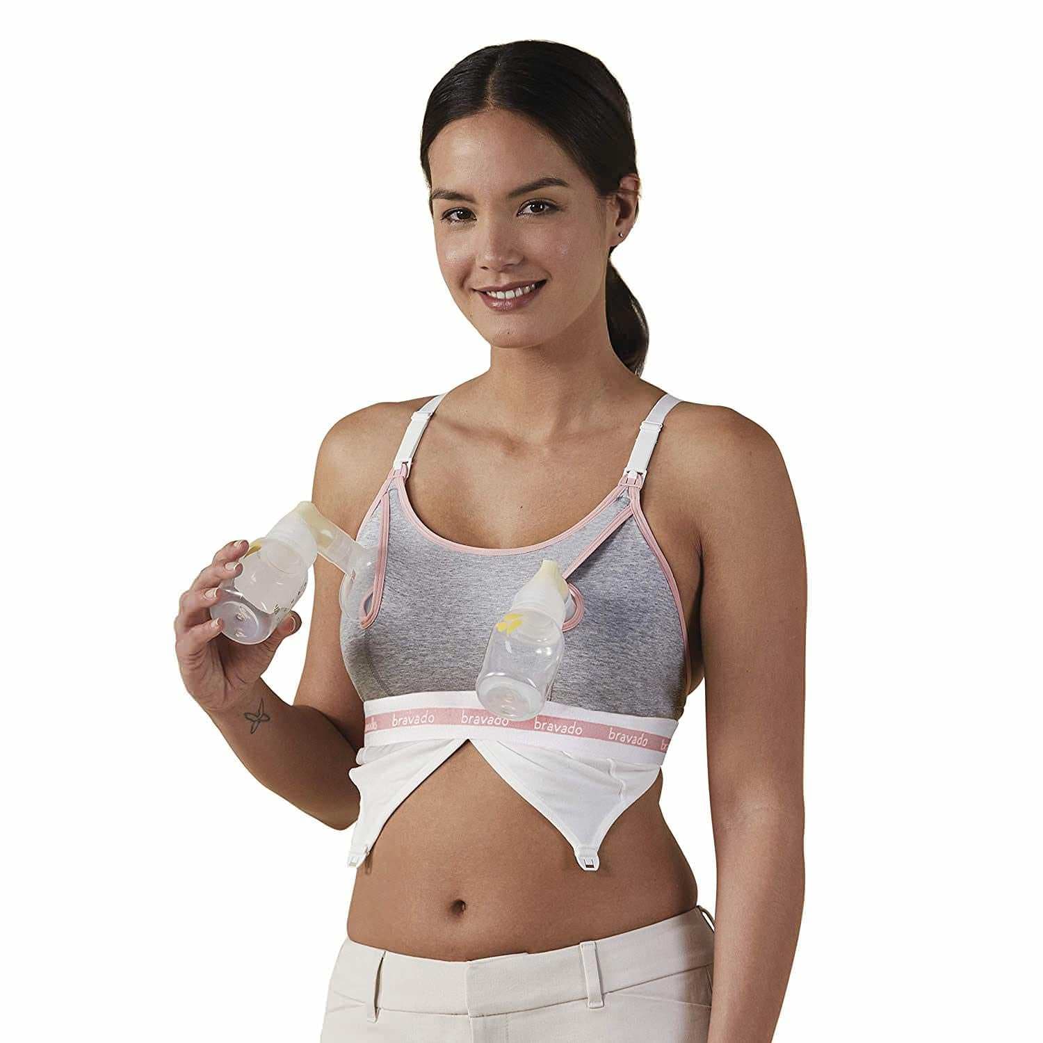 Bravado Clip and Pump Hands-Free Nursing Bra Accessory, Dove Heather, Medium - Each - Image 1