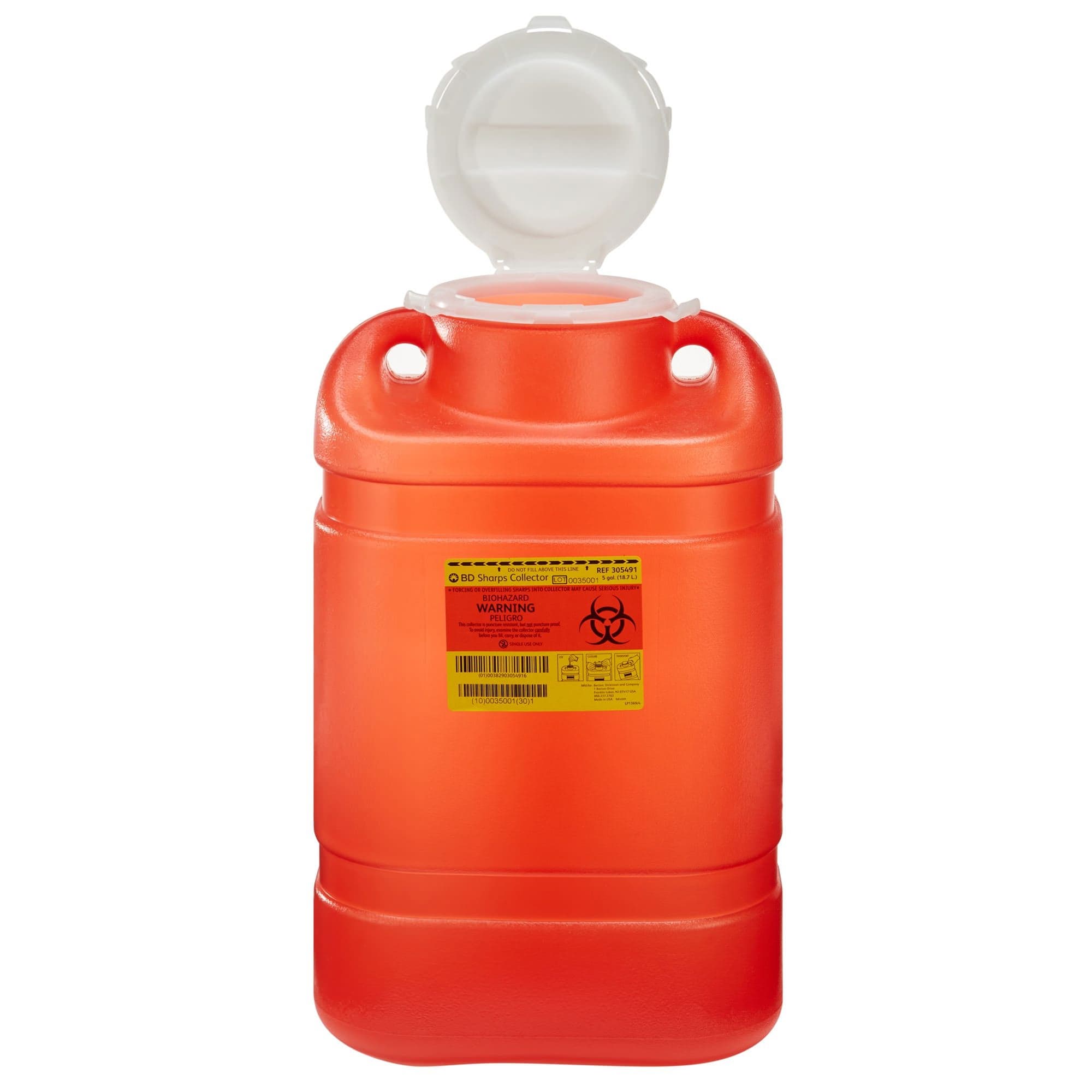 BD Multi-Use One-Piece Sharps Collector, Open Top - Image 1
