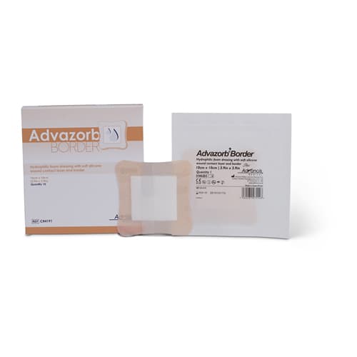 Advazorb Border Lite Absorbent Foam Dressing 3 x 3 Inch - Box of 10 - Image 1