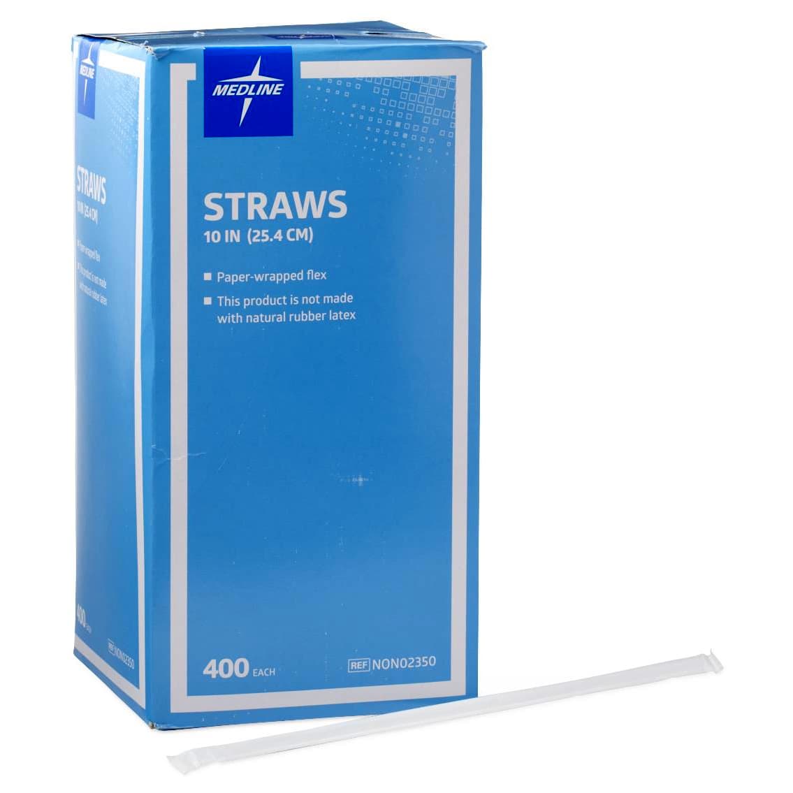 Medline Wrapped Flexible Plastic Drinking Straws - Image 2