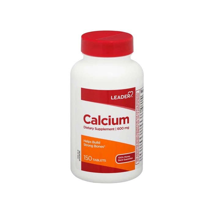 Leader Calcium Supplement Tablets, 600 mg - Bottle of 150 - Image 1