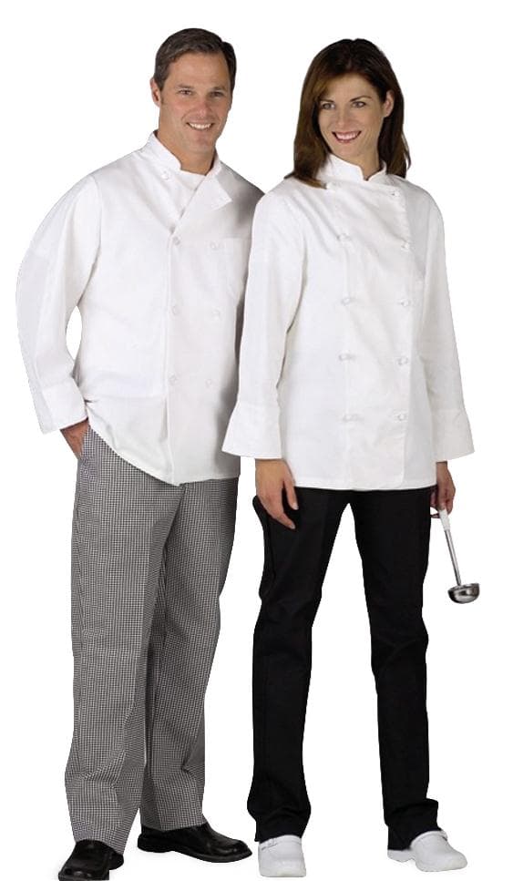 Medline Unisex Long-Sleeved Chef Coat with Plastic Buttons - Image 2