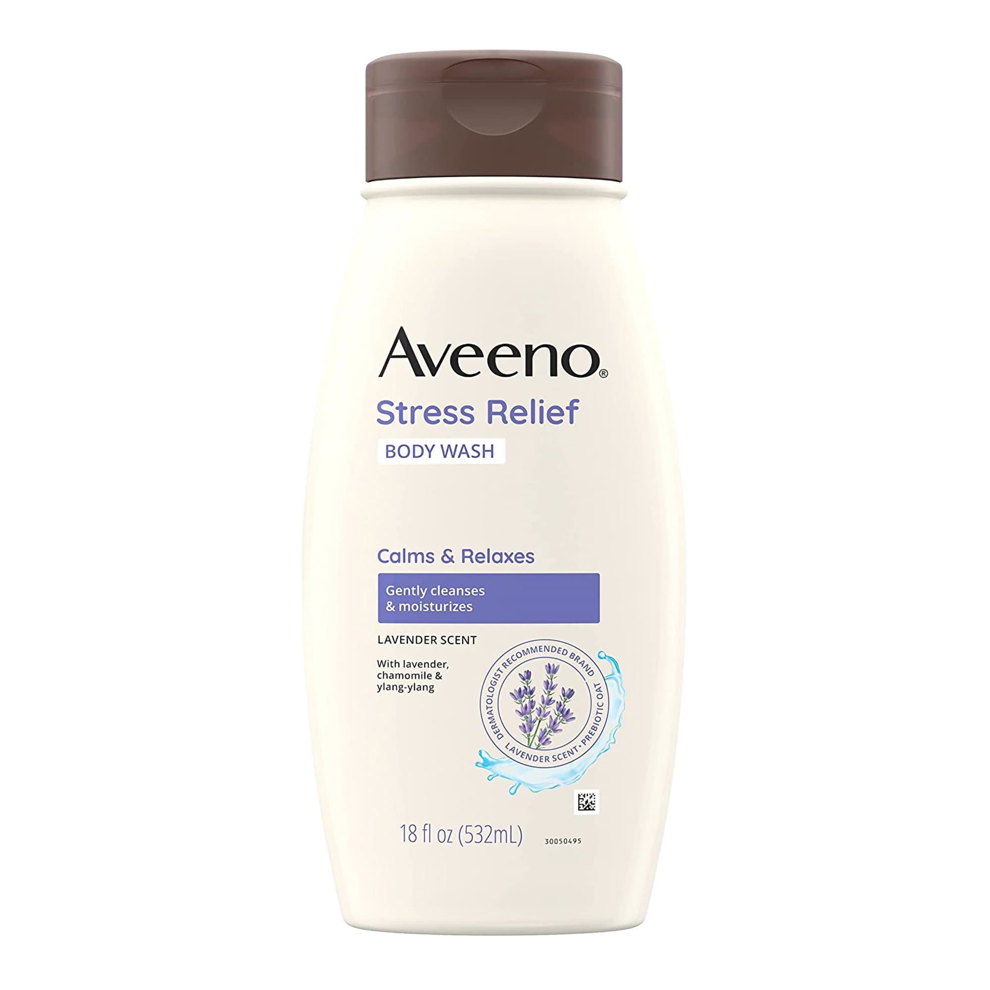 Aveeno Stress Relief Body Wash Liquid Bottle, 18 oz - Image 1