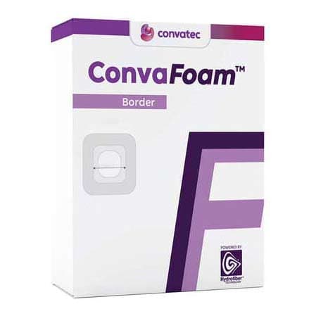 ConvaFoam Border Adhesive Silicone Hydrofiber Foam Dressing, 9.4" x 8.4" - Image 1