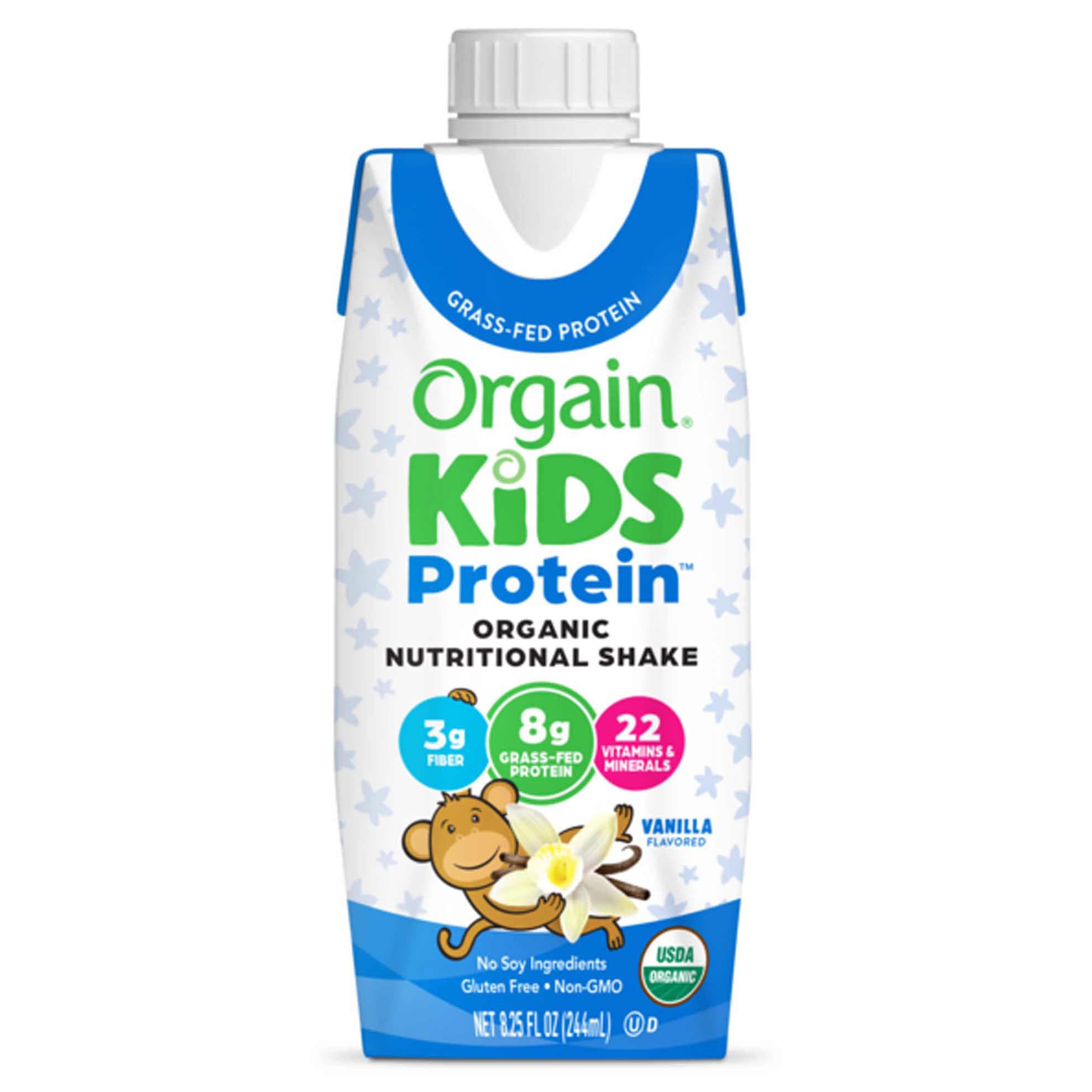 Orgain Kids Protein Organic Nutritional Shake, Vanilla, 8.25 oz - Case of 12 - Image 1