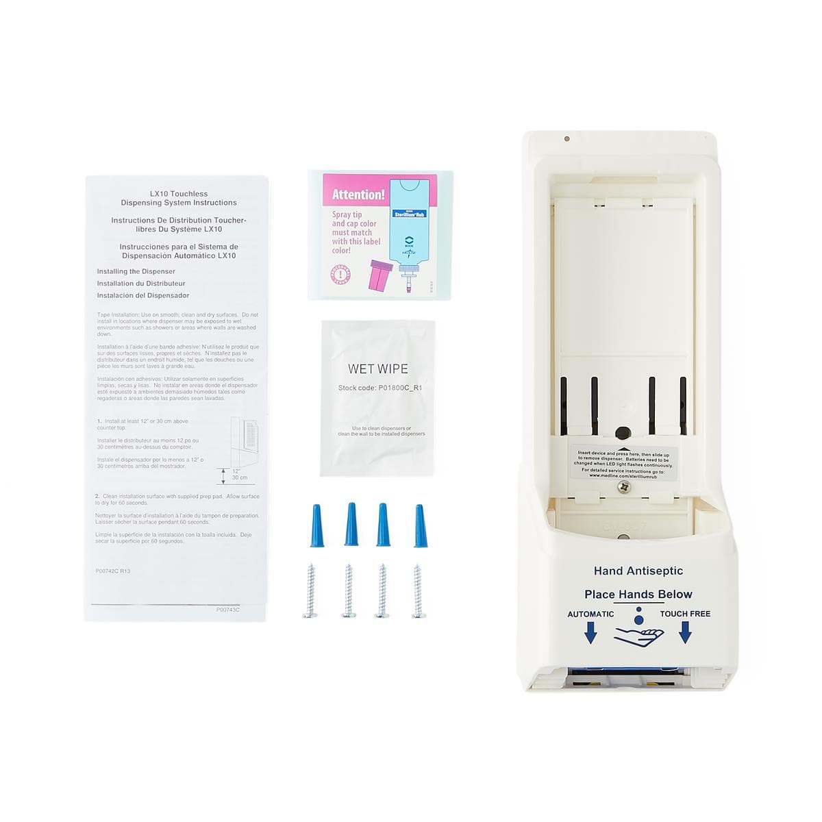 Medline Sterillium Comfort Gel Hand Sanitizer Automatic Dispenser for 1,000 ml Bottle, White - Image 4