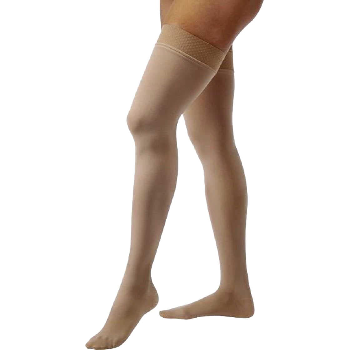 Jobst Relief Thigh High Closed Toe Compression Stocking, 15-20mmHg, Large, Beige - Pair - Image 1