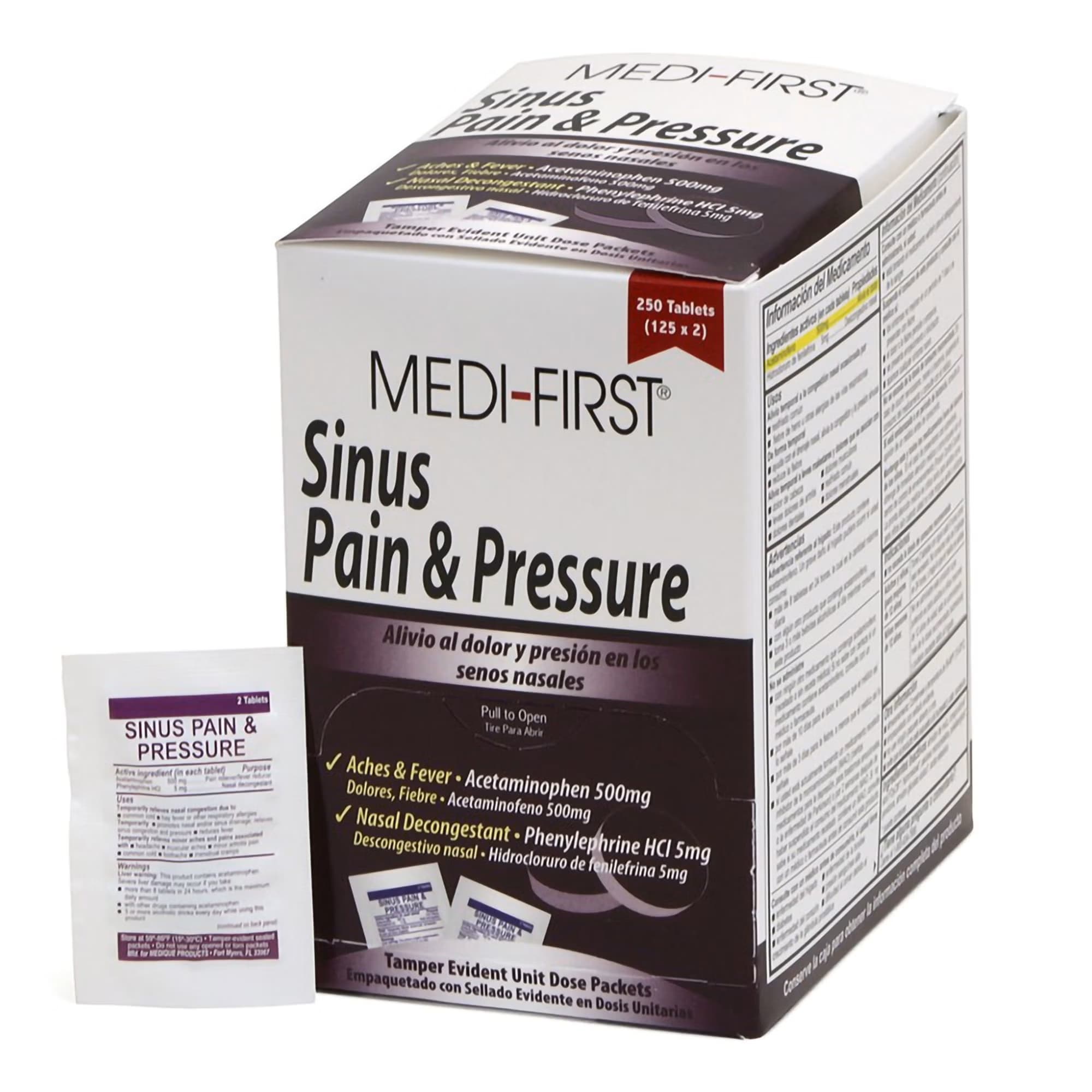 Medi-First Sinus Pain and Pressure Relief Tablets - Box of 250 - Image 1