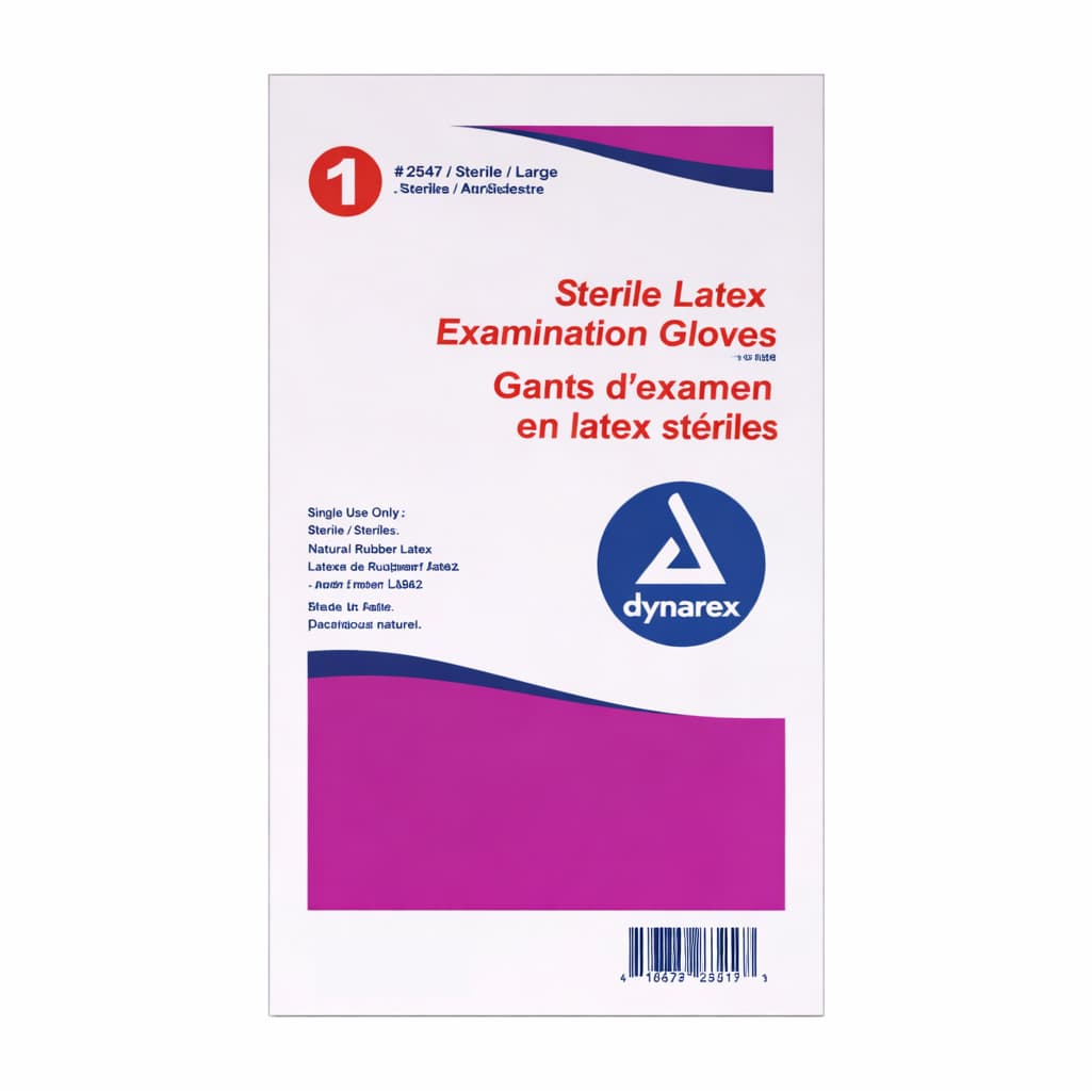 Dynarex Sterile Latex Exam Gloves, Medium - Image 1