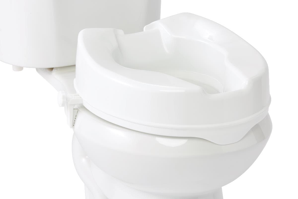 Medline Raised Toilet Seat with Side Locks, White