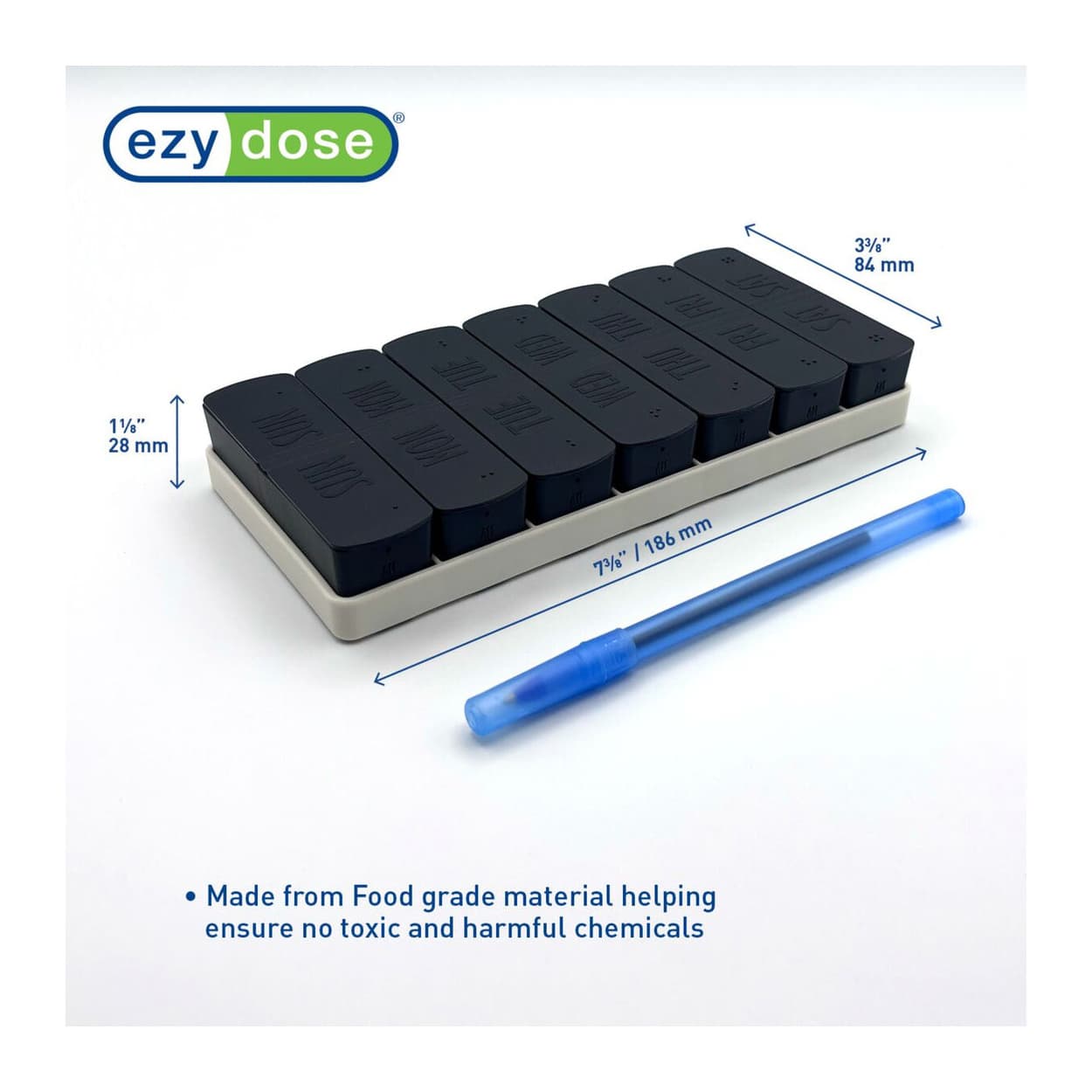 Ezy Dose Weekly AM/PM Pill Organizer, Matte Embossed - Image 2