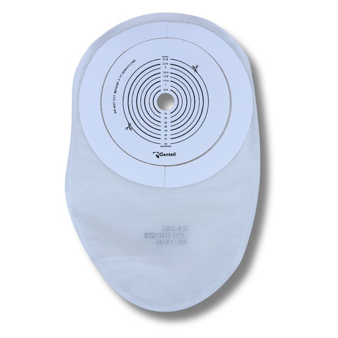Gentell 1-Piece Closed-End Ostomy Pouch, Clear, 13/64 mm - Box of 20 - Image 1