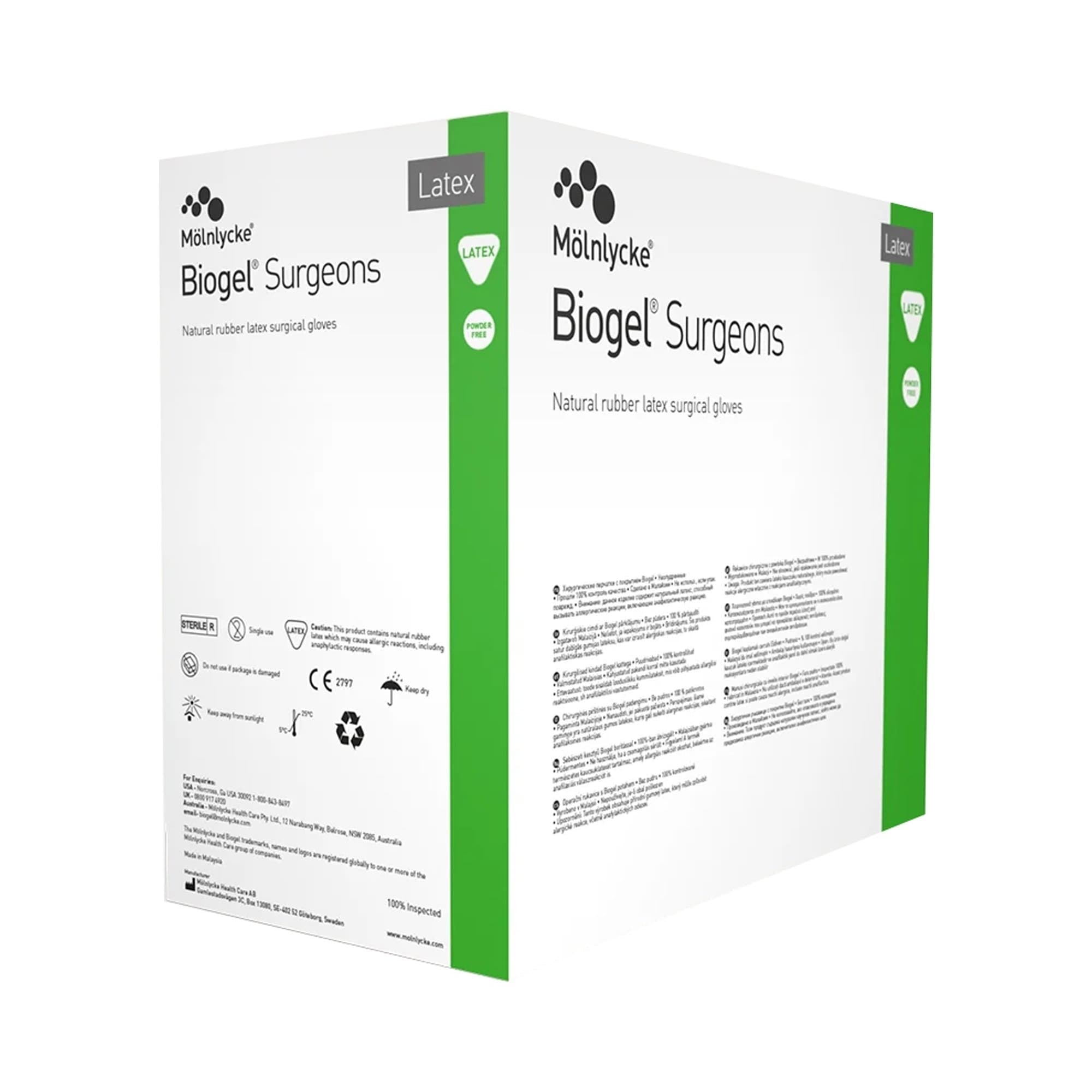 Biogel Surgeons Surgical Glove Straw Neutral Beaded Cuff Standard, 11.1 Inch, Size 5.5 - Box of 50 - Image 1
