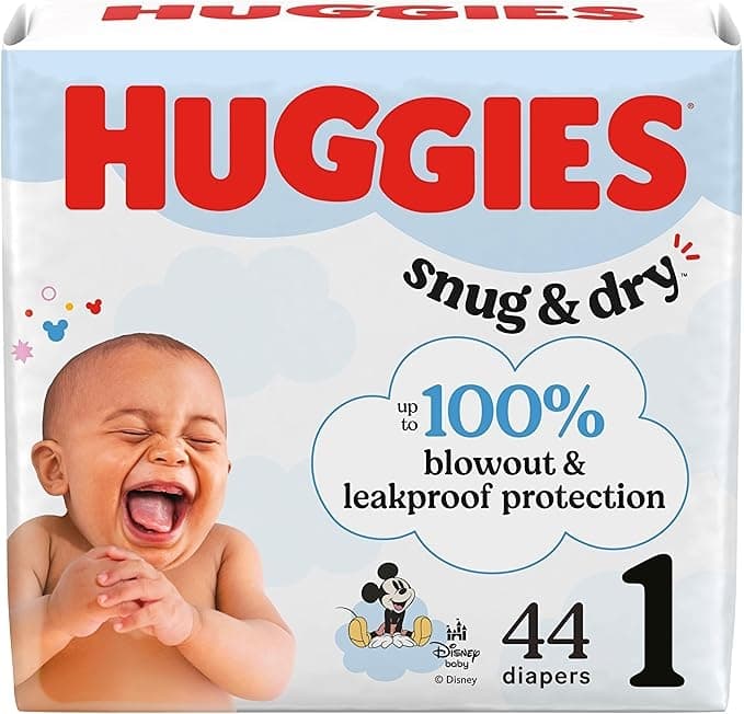 Huggies Snug And Dry Baby Diapers, Size 1 - Box of 44 - Image 1