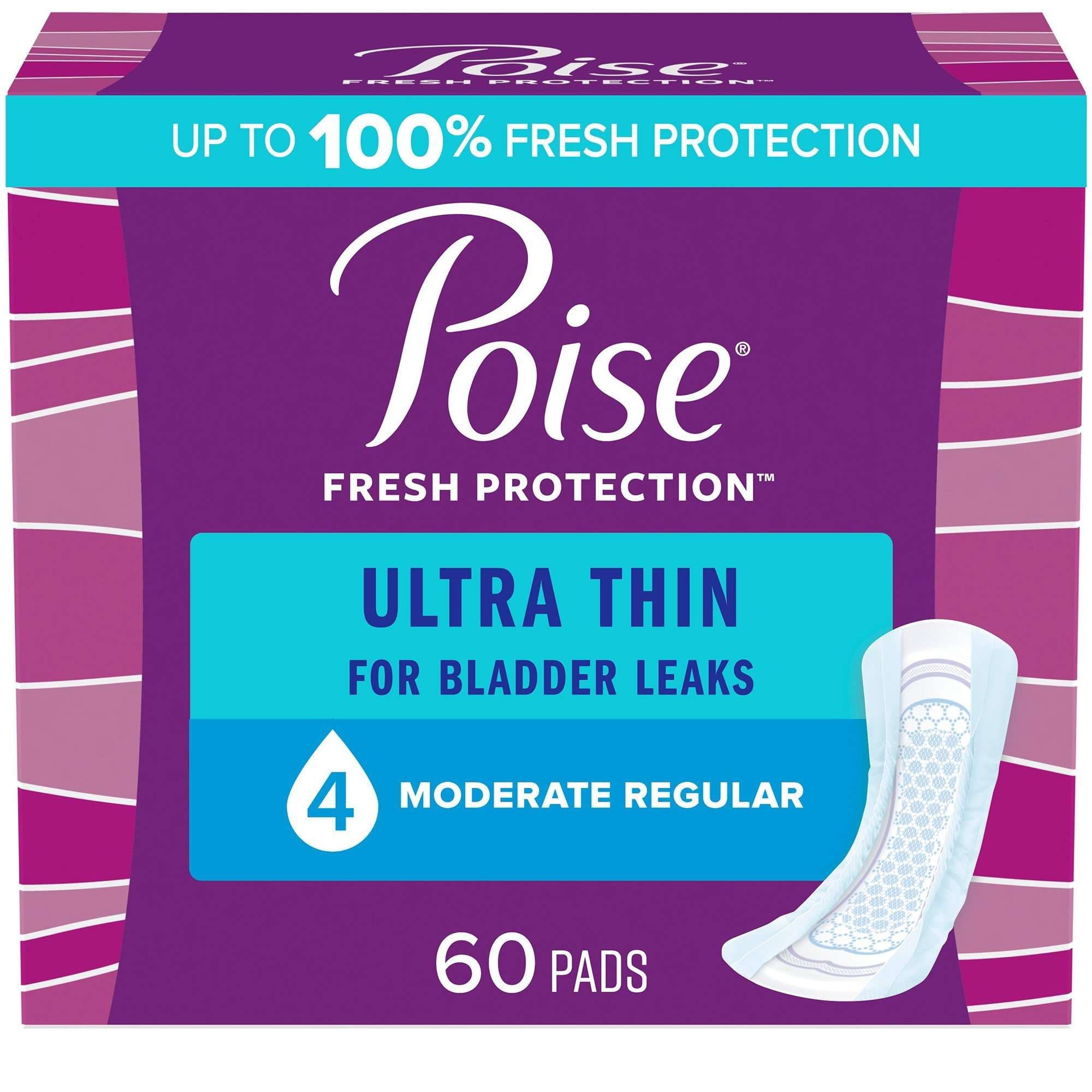 Poise Ultra Thin Female Bladder Control Pad - Package of 60 - Image 1