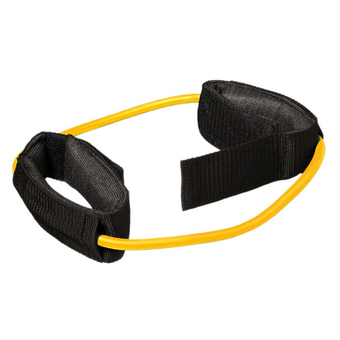 CanDo Exercise Tubing with Cuff Exerciser, 35 Inch, Yellow, Extra Light - Image 1