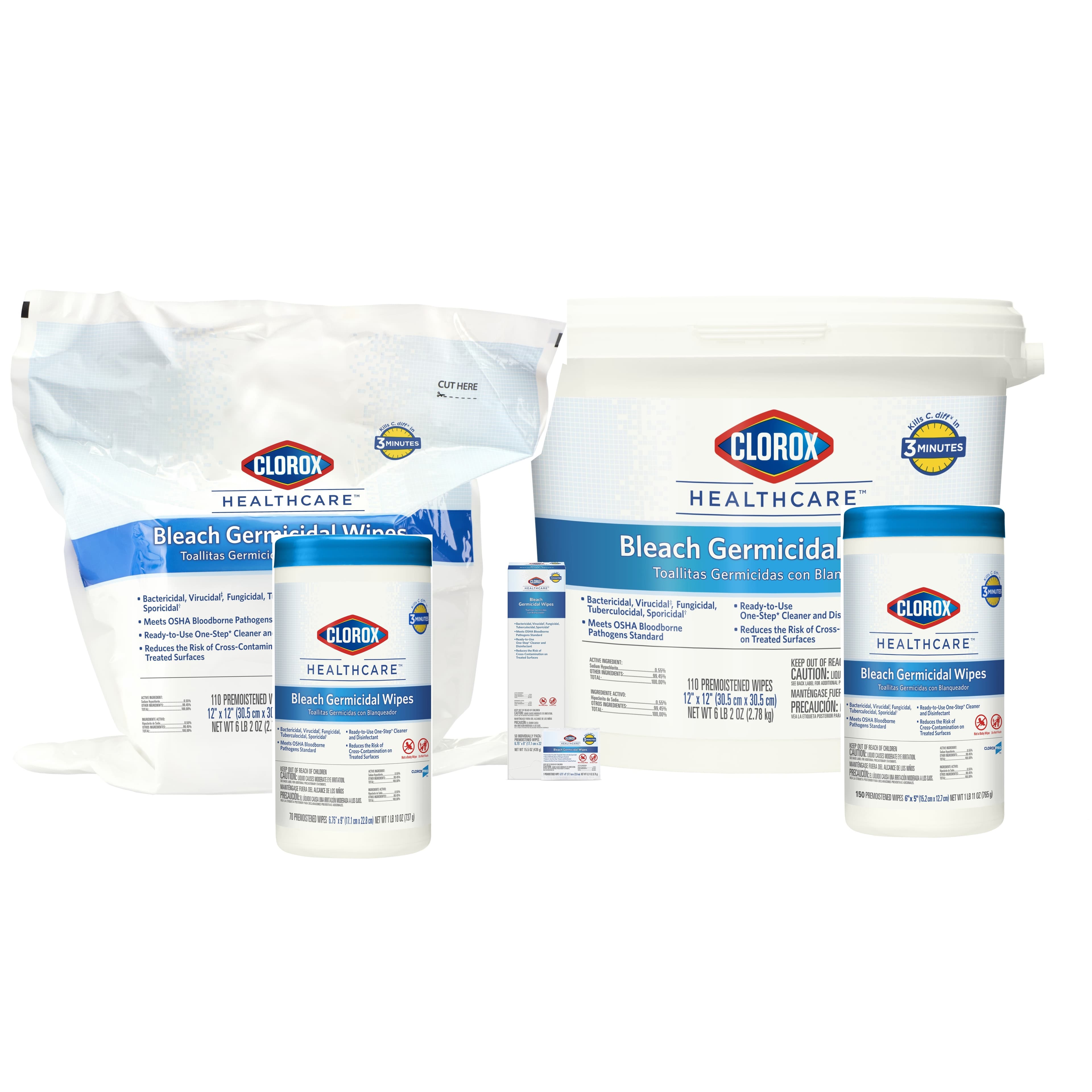 Clorox Healthcare Bleach Germicidal Wipes