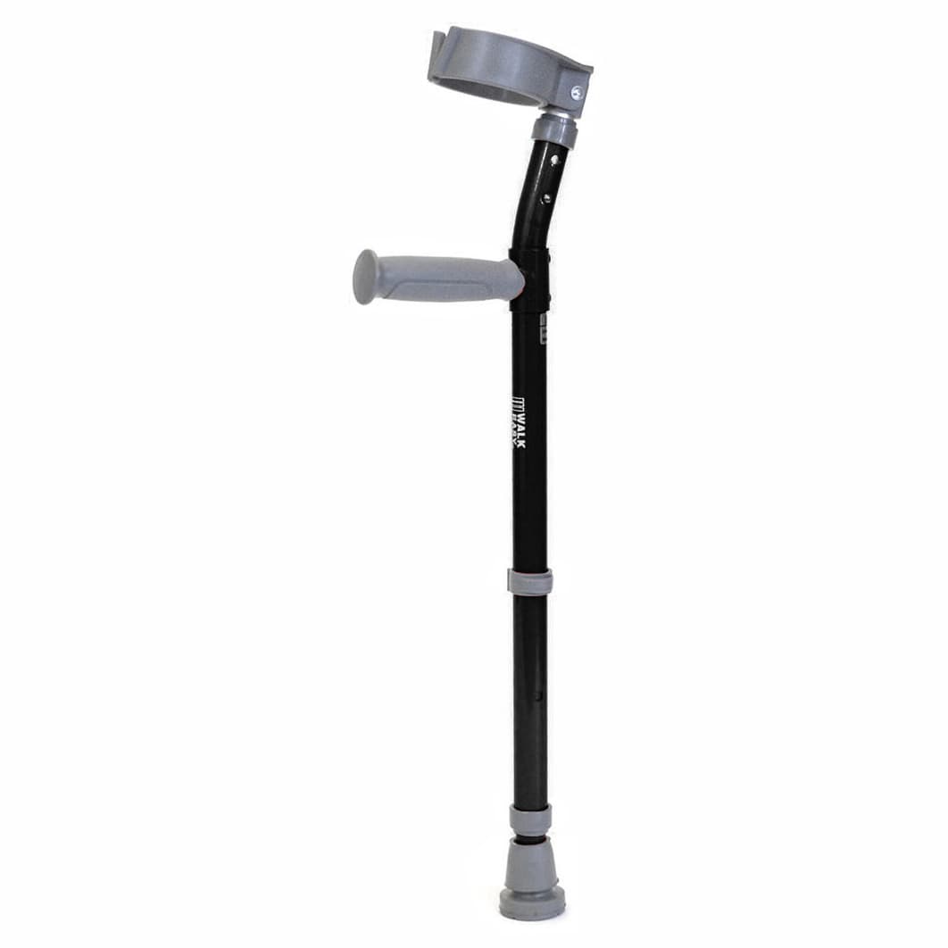 Walk Easy pediatric forearm height adjustable crutches with 3" full cuff (Pair) - Black - Image 1