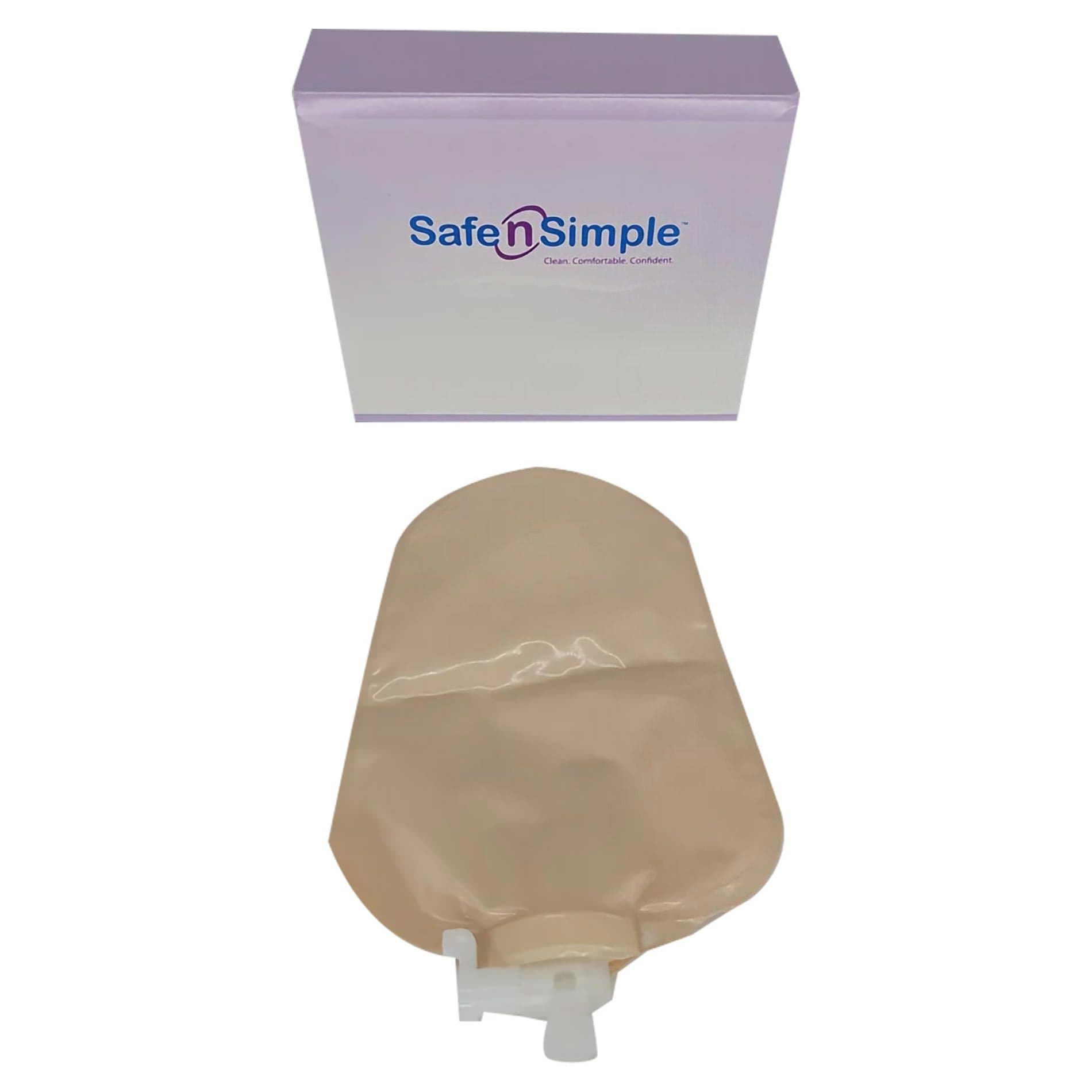 Safe n Simple Transparent Two-Piece System Urostomy Pouch, 1-3/4 Inch - Package of 10 - Image 1