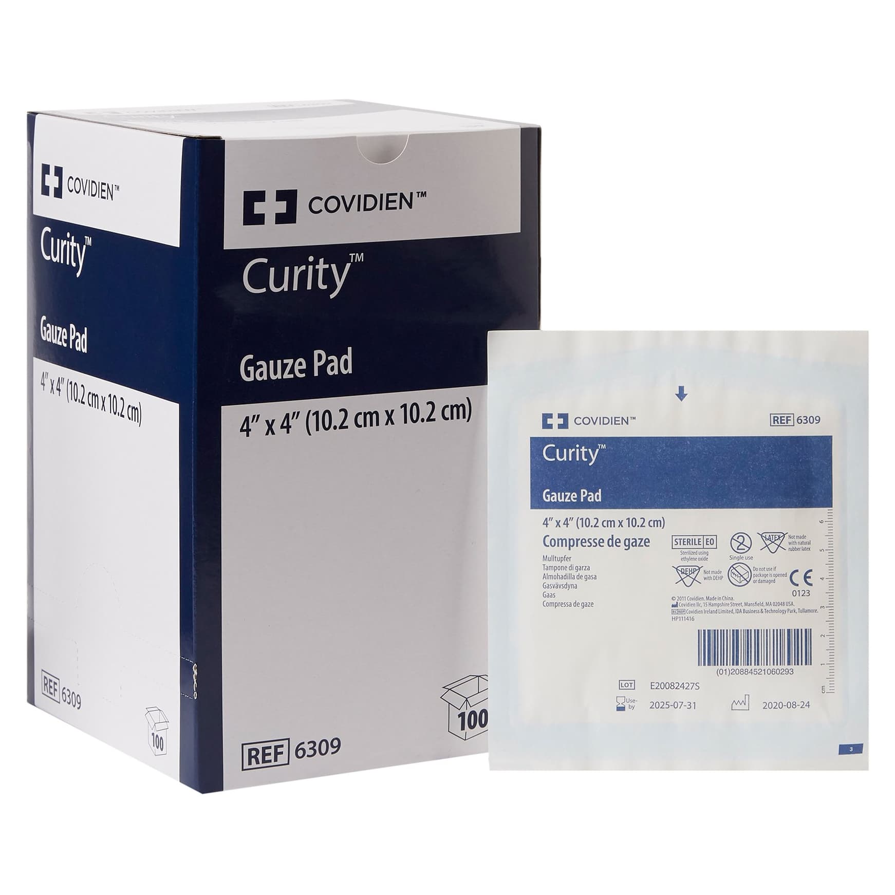 Covidien Curity 12-Ply Sterile Gauze Sponge Pads, 4 x 4 Inch - Box of 100 - Image 1