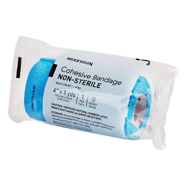 McKesson Elastic Cohesive Compression Bandage, 4 Inch x 5 Yard - Image 1