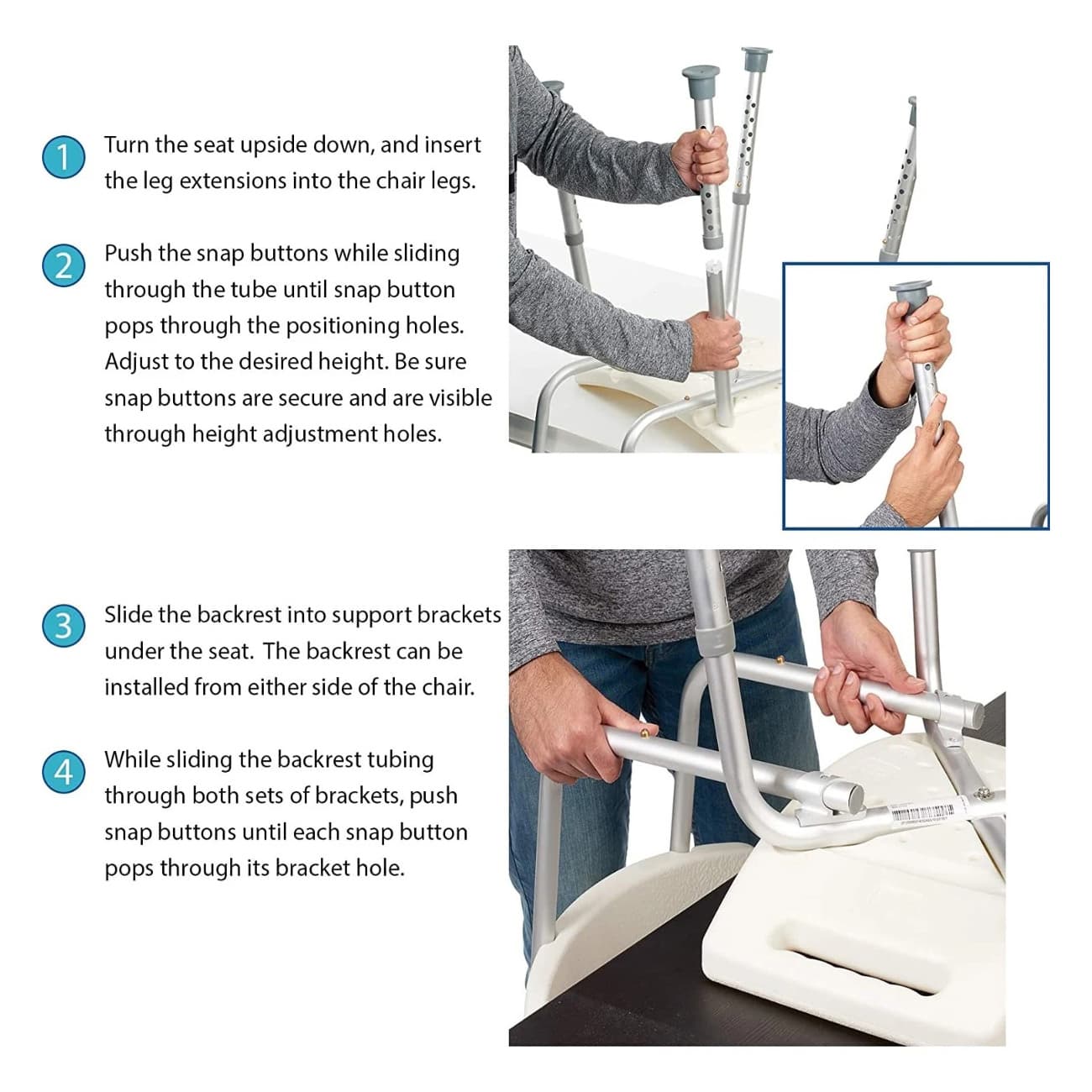 Homecraft Shower Chair with Back - Image 4