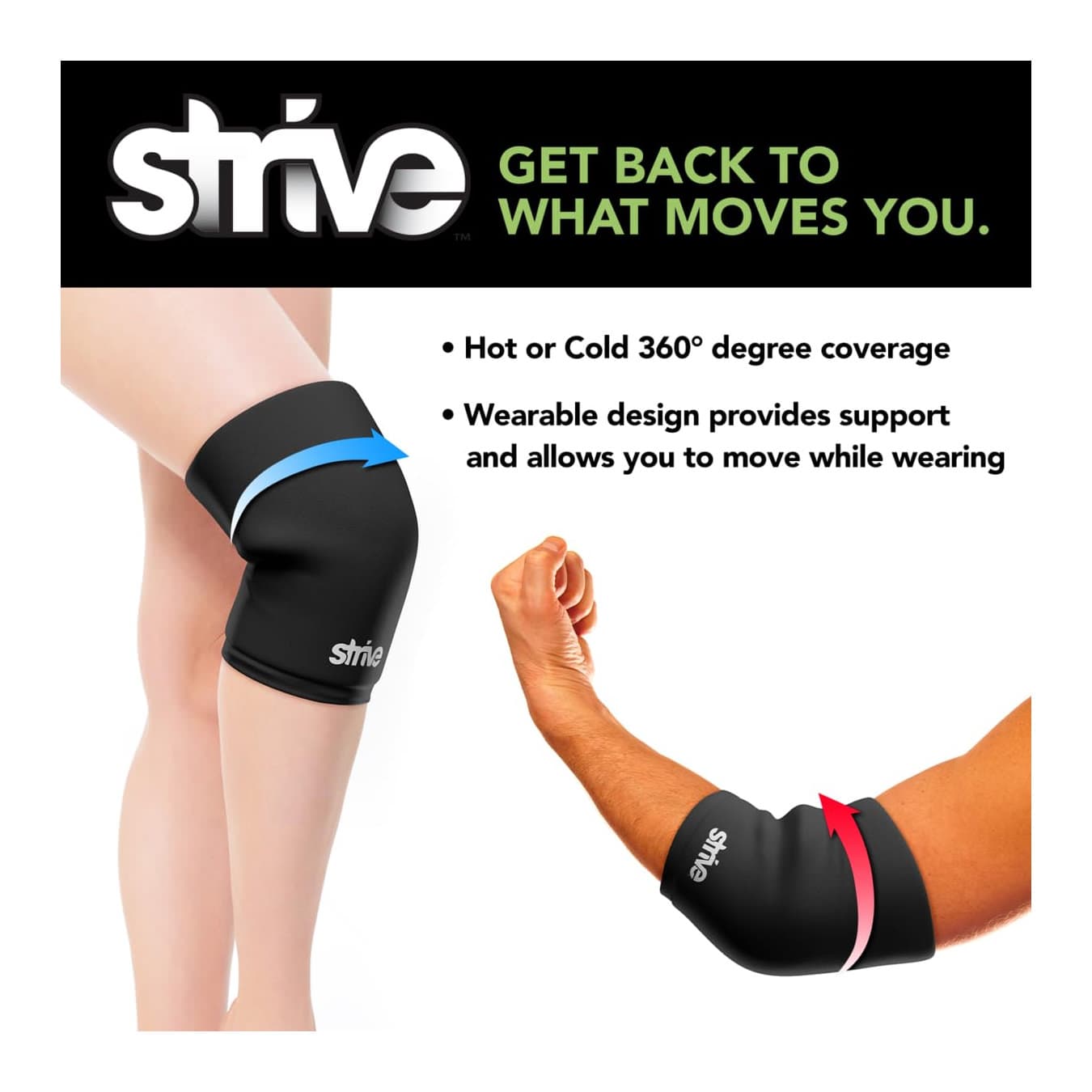 Strive Hot & Cold Gel Pack Sleeve, Elbow & Knee - Image 2