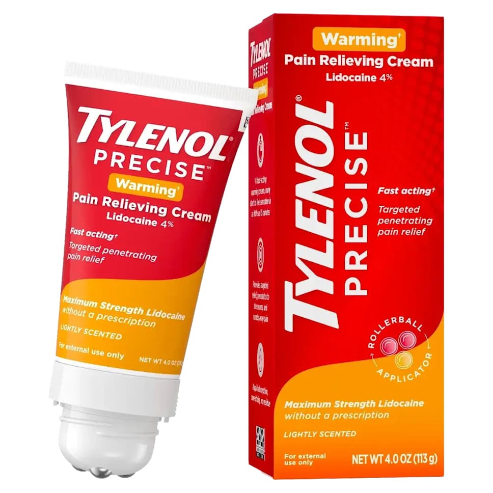 Tylenol Precise Warming Pain Relief Cream, 4% Lidocaine,4 oz - Each - Image 2
