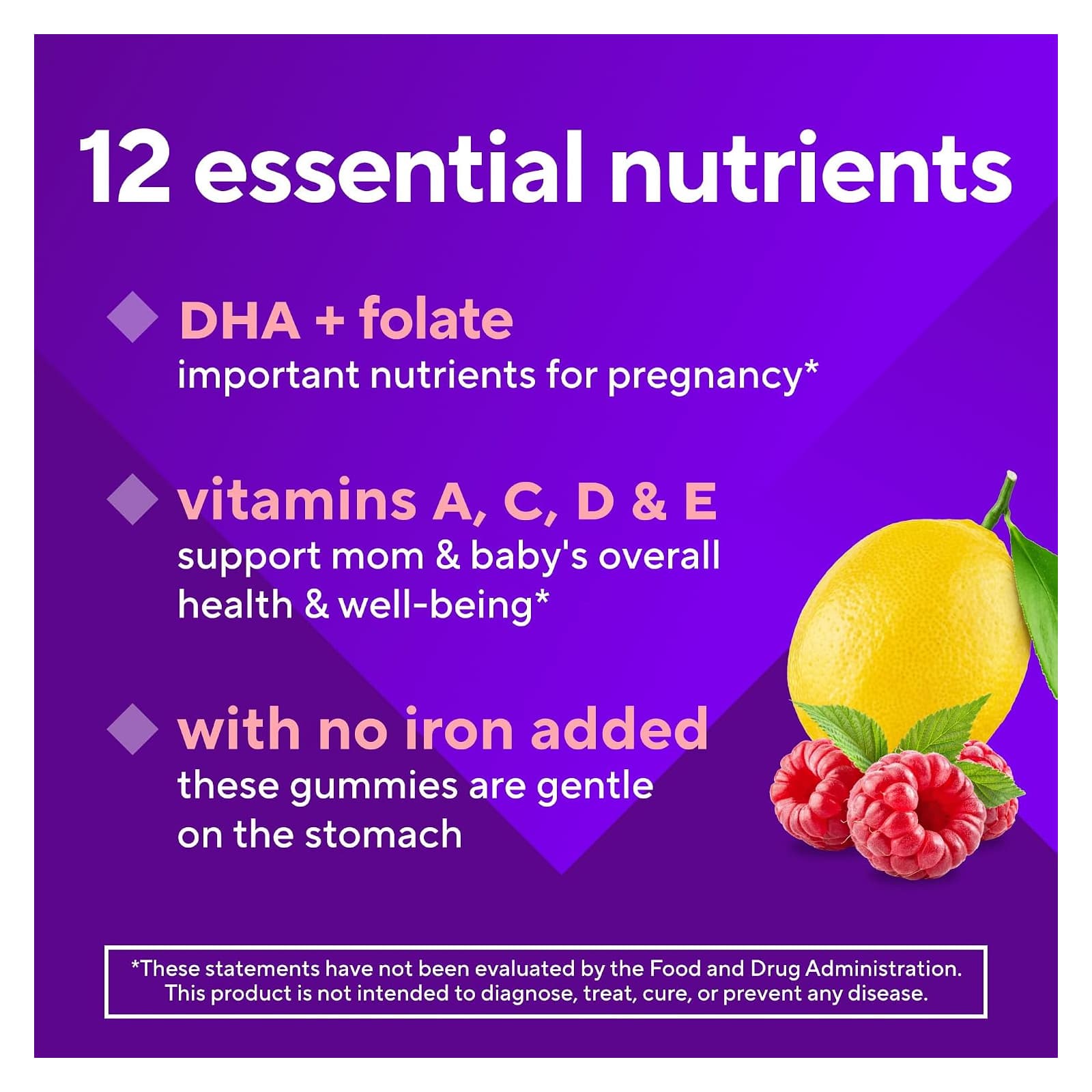 Vitafusion Prenatal Vitamin Gummies, Raspberry Lemonade Flavor - Image 3