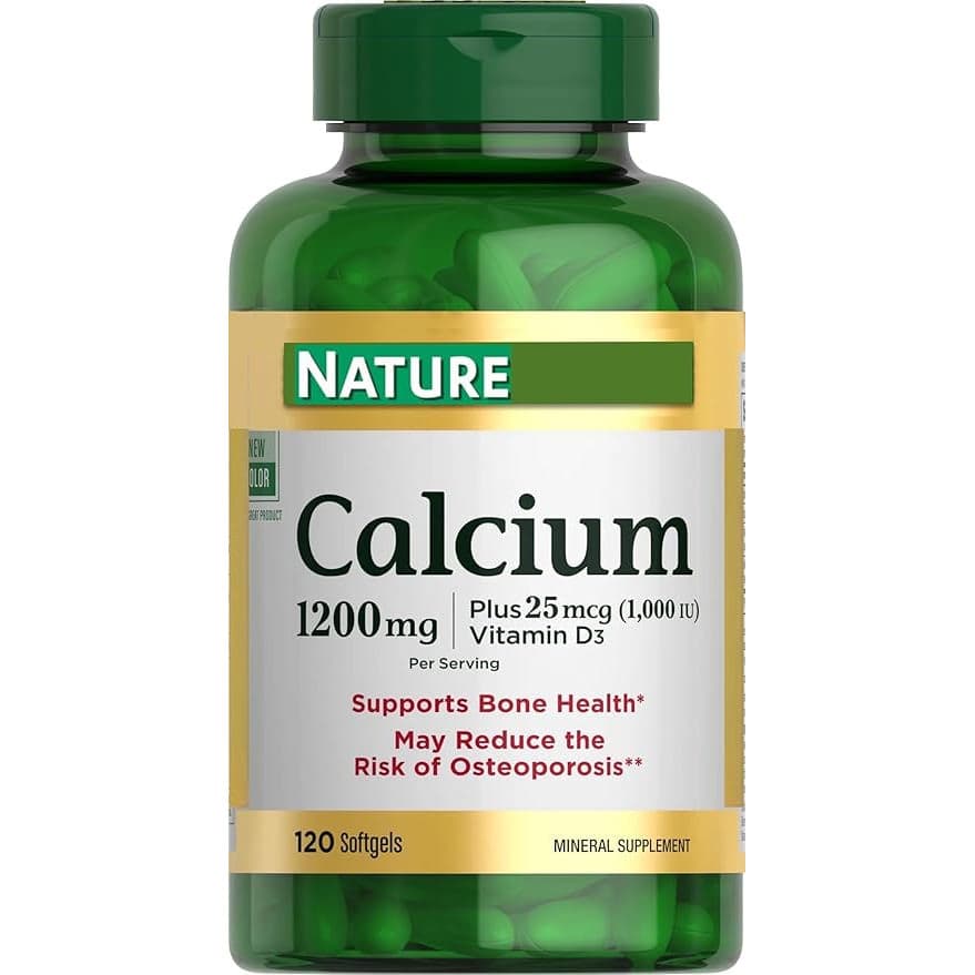 Nature's Bounty Calcium with Vitamin D Softgels, 1200 mg - Bottle of 120 - Image 1
