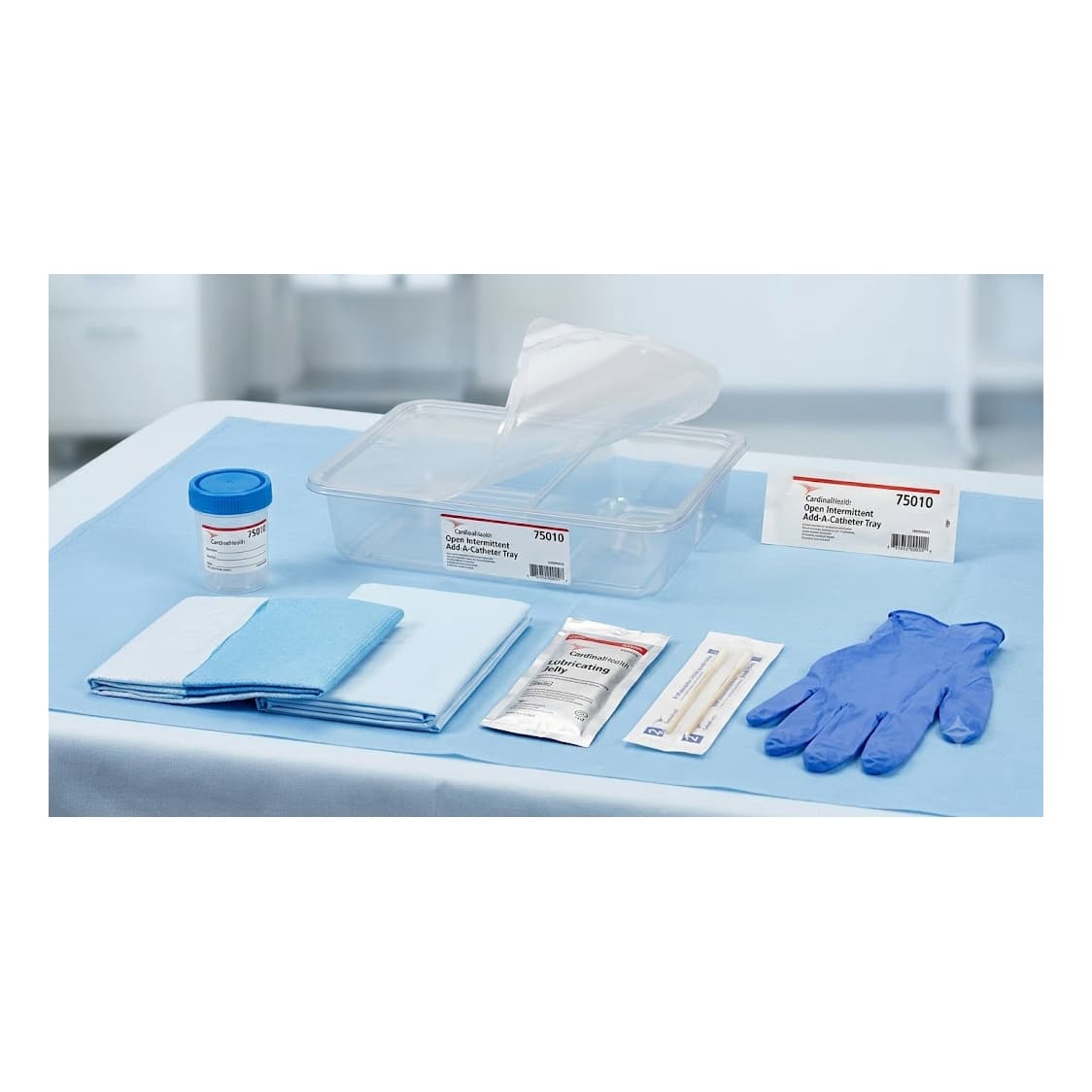 Dover Open Urethral Add-A-Cath Tray, PVP swabs, 1200 ml - Each - Image 1