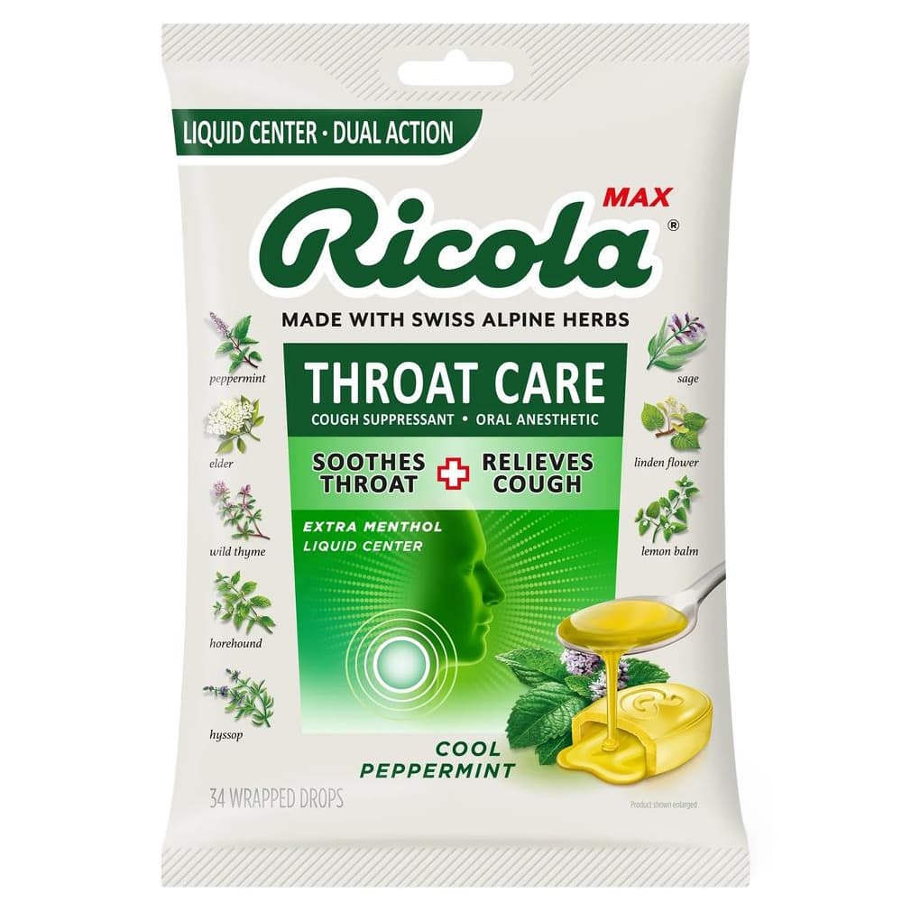 Ricola Max Throat Care Lozenges, Cool Peppermint - Case of 36 - Image 1