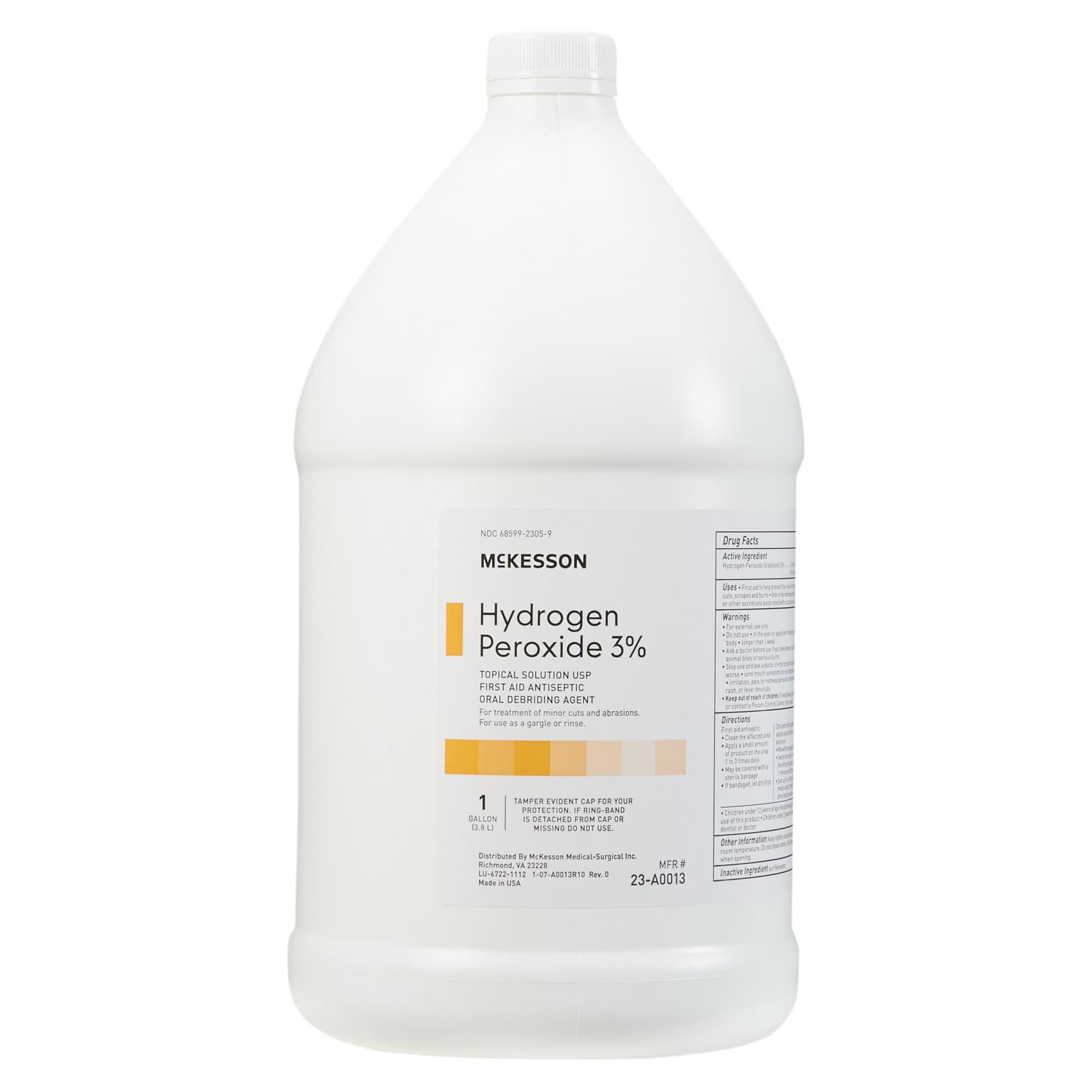 McKesson Hydrogen Peroxide 3% Solution, 1 Gallon - Case of 4 - Image 1