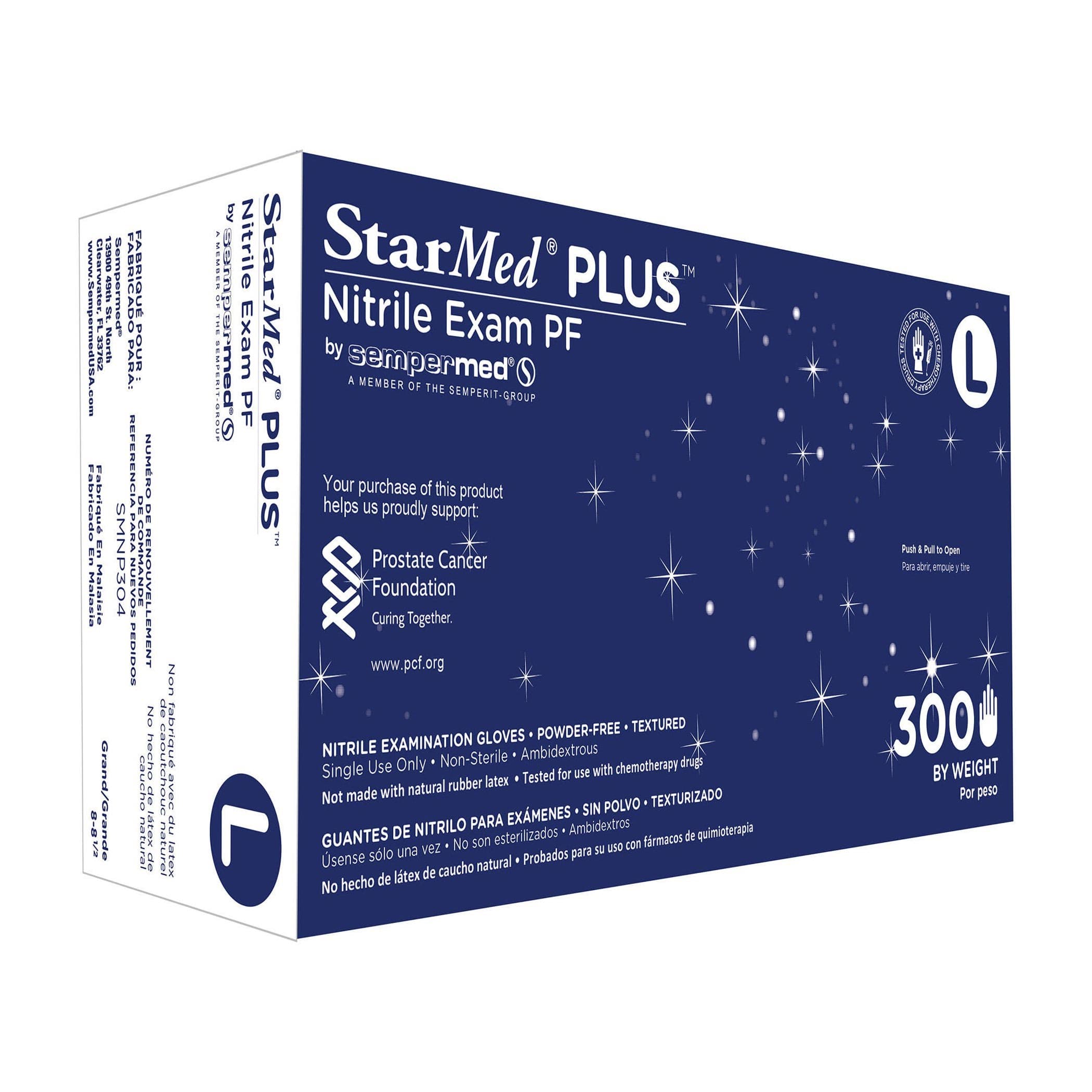Sempermed Starmed Plus Nitrile Exam Glove, Large - Case of 3000 - Image 1