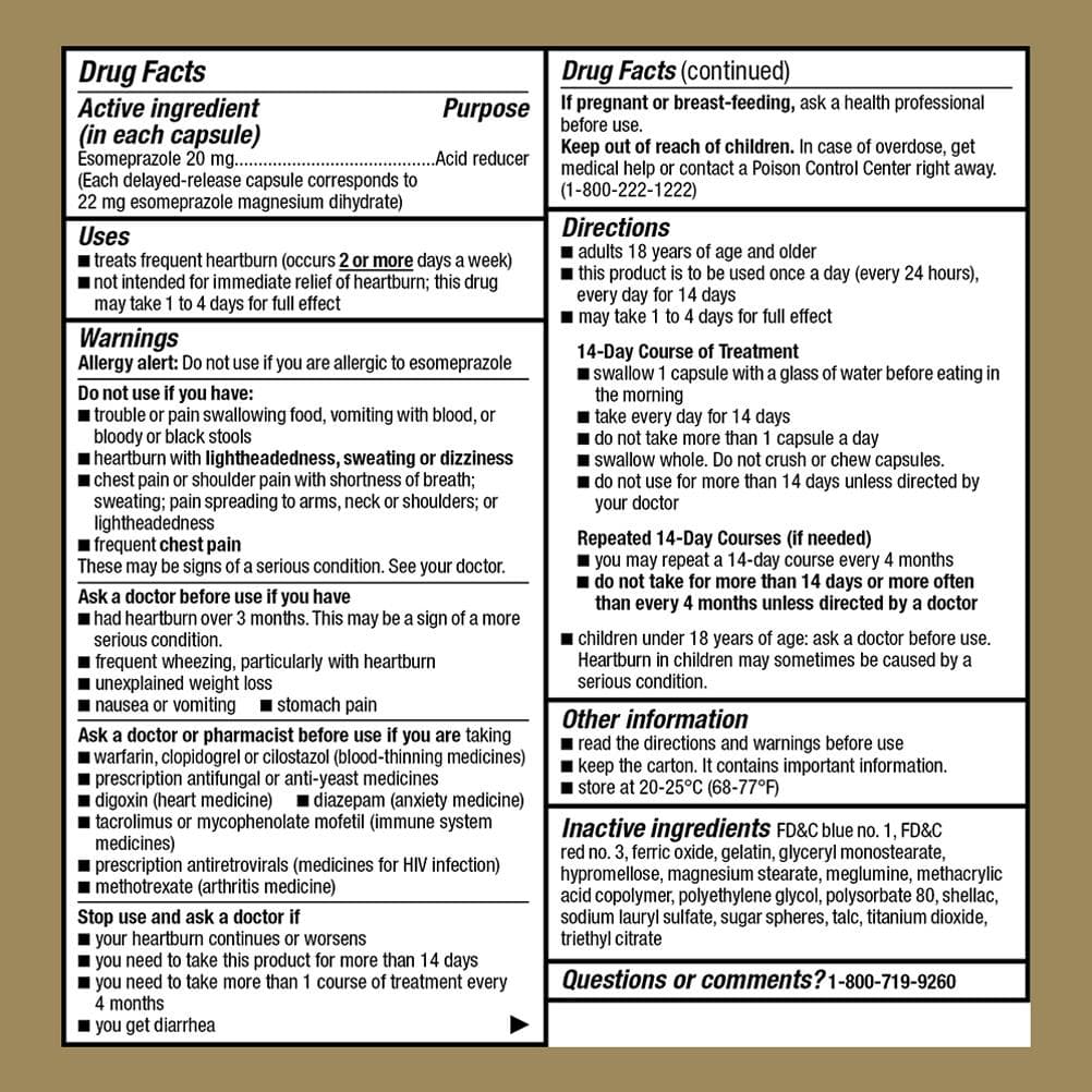 Perrigo Esomeprazole Magnesium DR Capsules, 20 mg - Bottle of 42 - Image 2