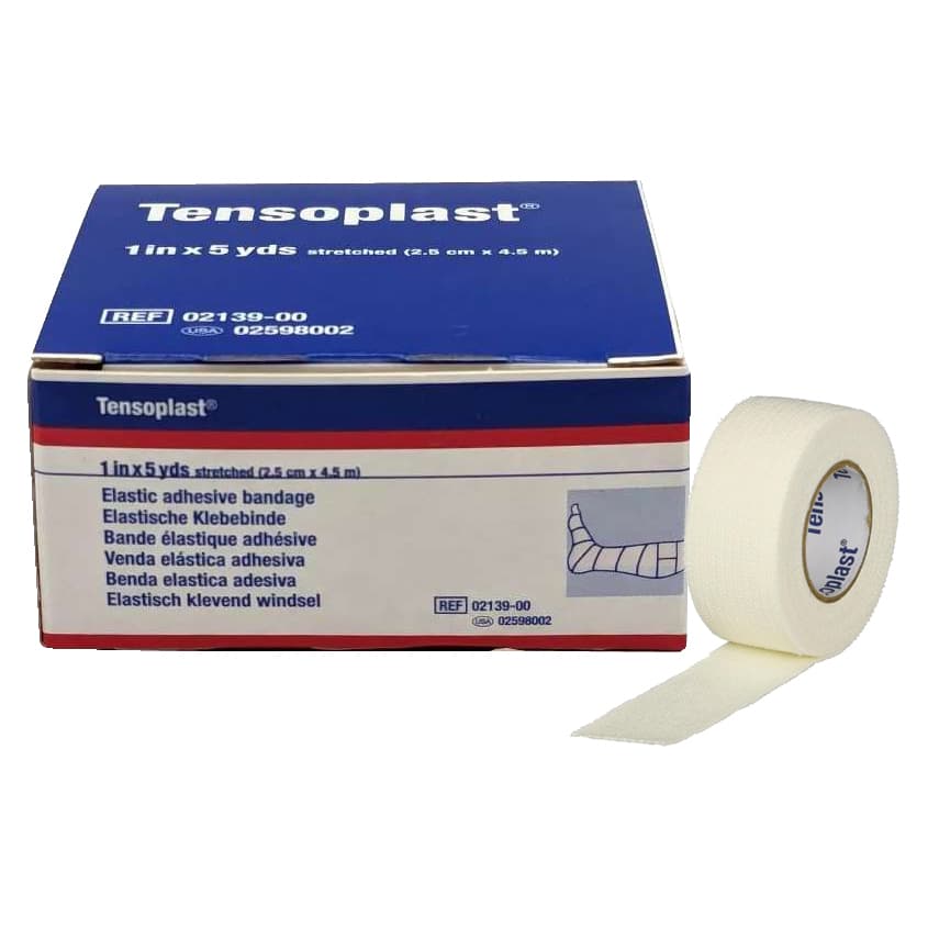 Tensoplast Elastic Adhesive Bandage, 1 Inch x 5 Yard, No Closure, White - Case of 36 - Image 1