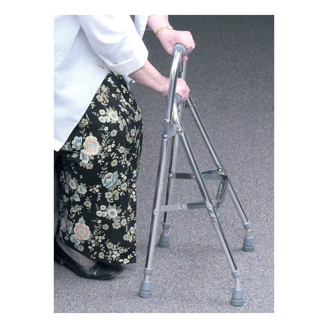DMI Folding Aluminum Hemi-Walker, Chrome