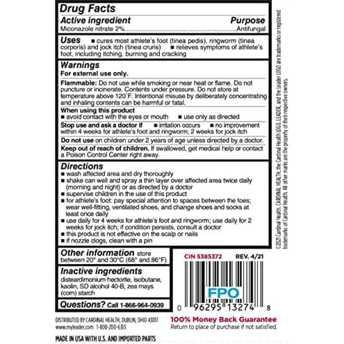 Leader Foot Powder SP 2%, 4.6 oz - Each - Image 2