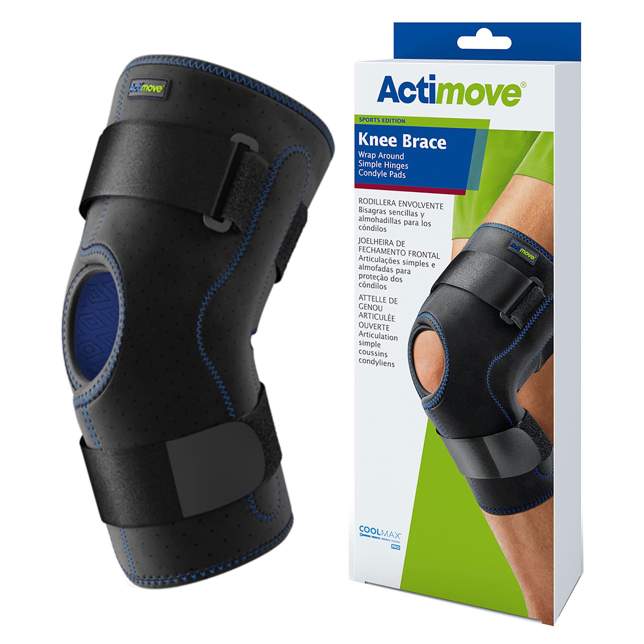 Actimove Knee Brace Wrap Around, Simple Hinges, Condyle Pads, Black - Image 1