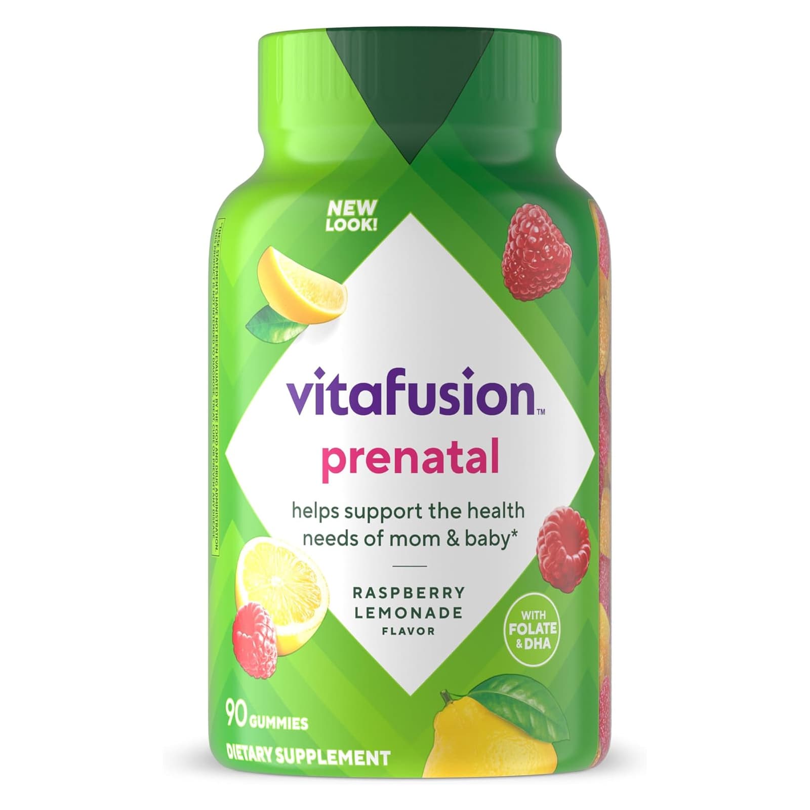 Vitafusion Prenatal Vitamin Gummies, Raspberry Lemonade Flavor - Image 1