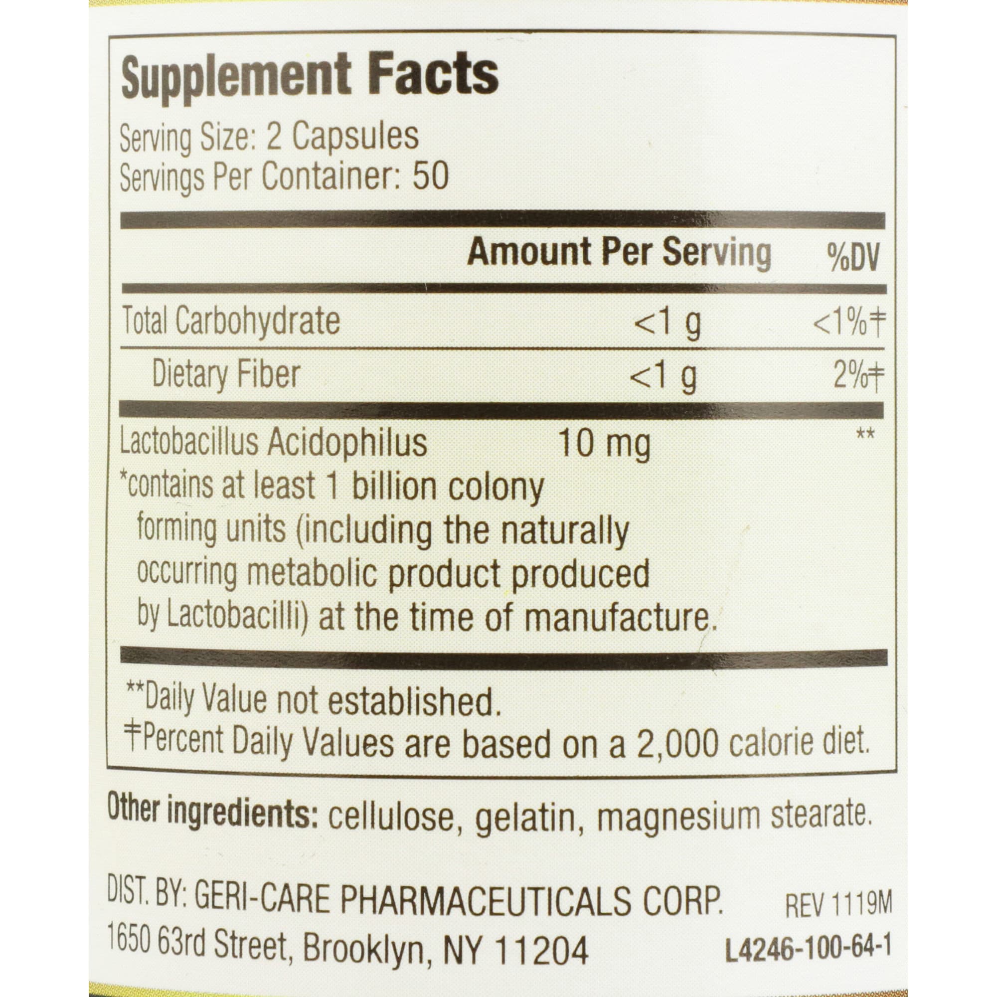 Health Star Acidophilus Probiotic Dietary Supplement Capsules - Image 2